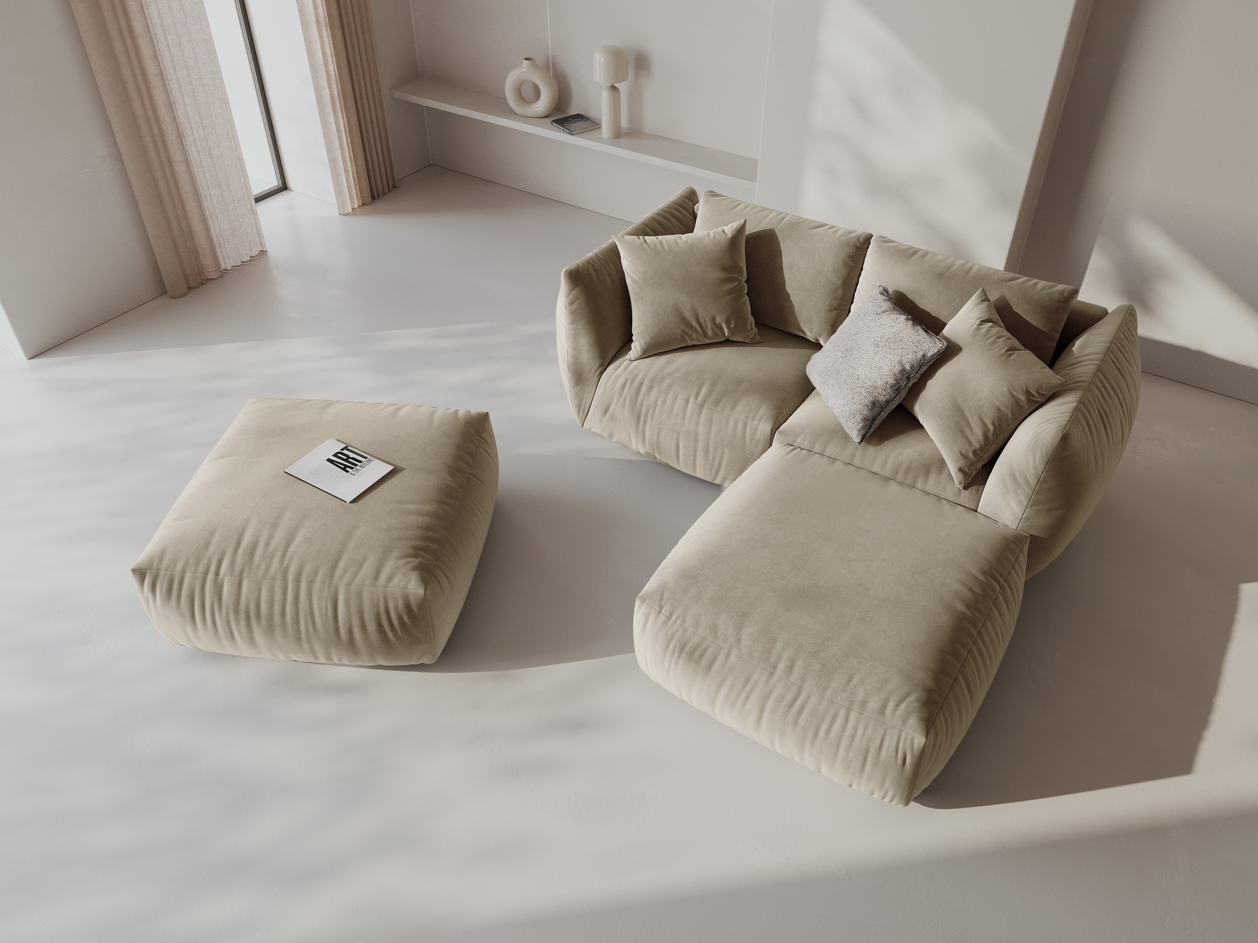 Modulares Ecksofa Chris 220x200cm, Material: Samt