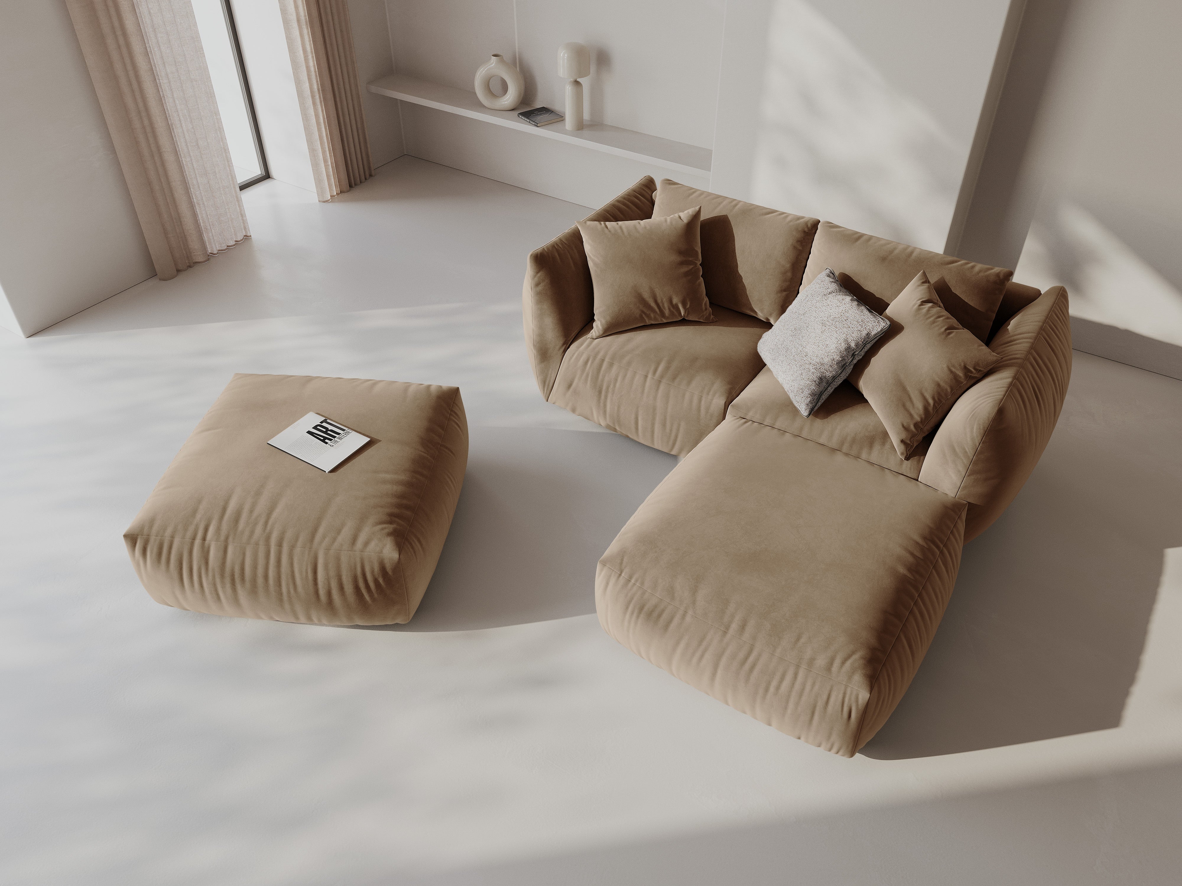 Modulares Ecksofa Chris 220x200cm, Material: Samt