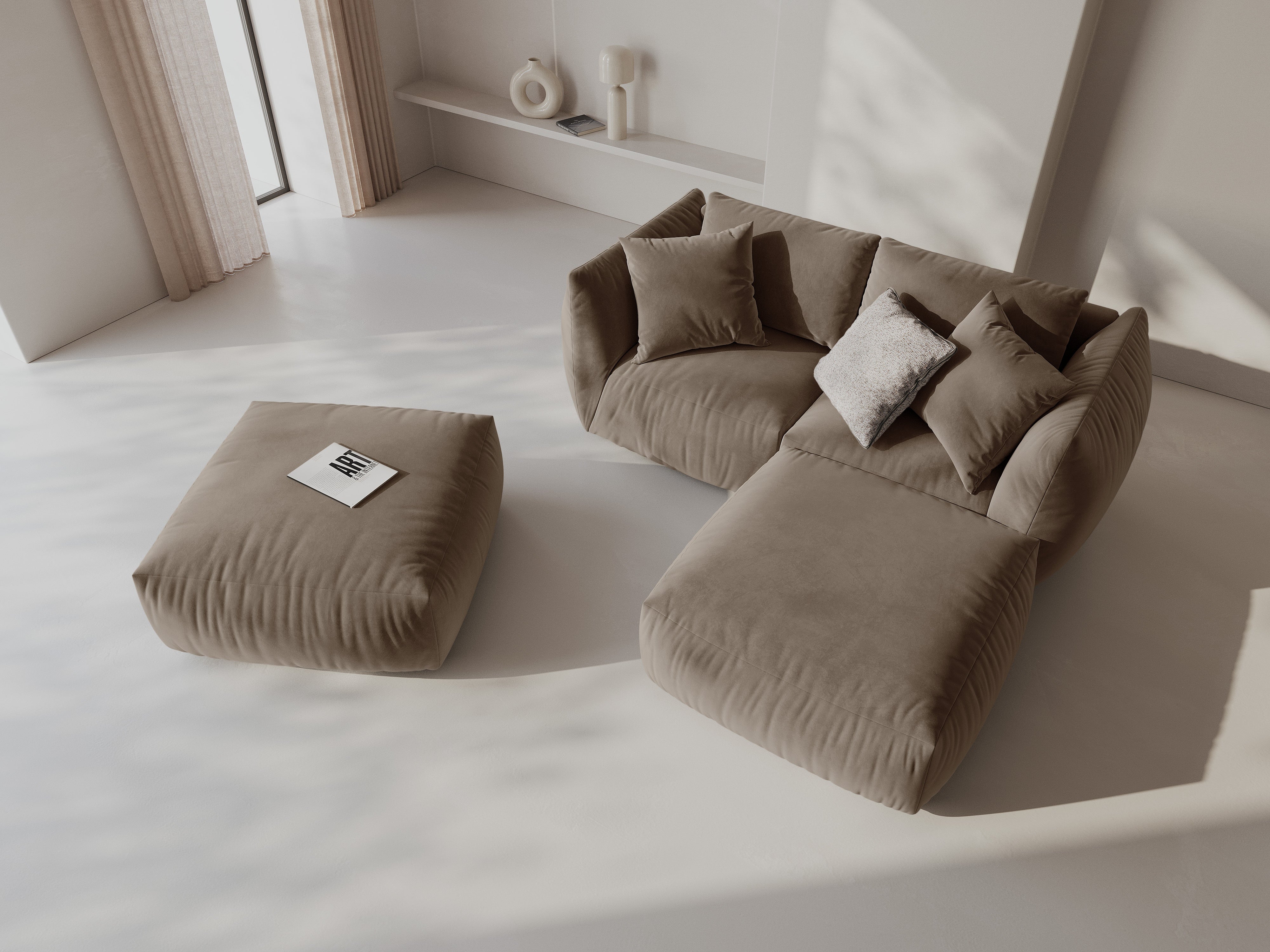 Modulares Ecksofa Chris 220x200cm, Material: Samt