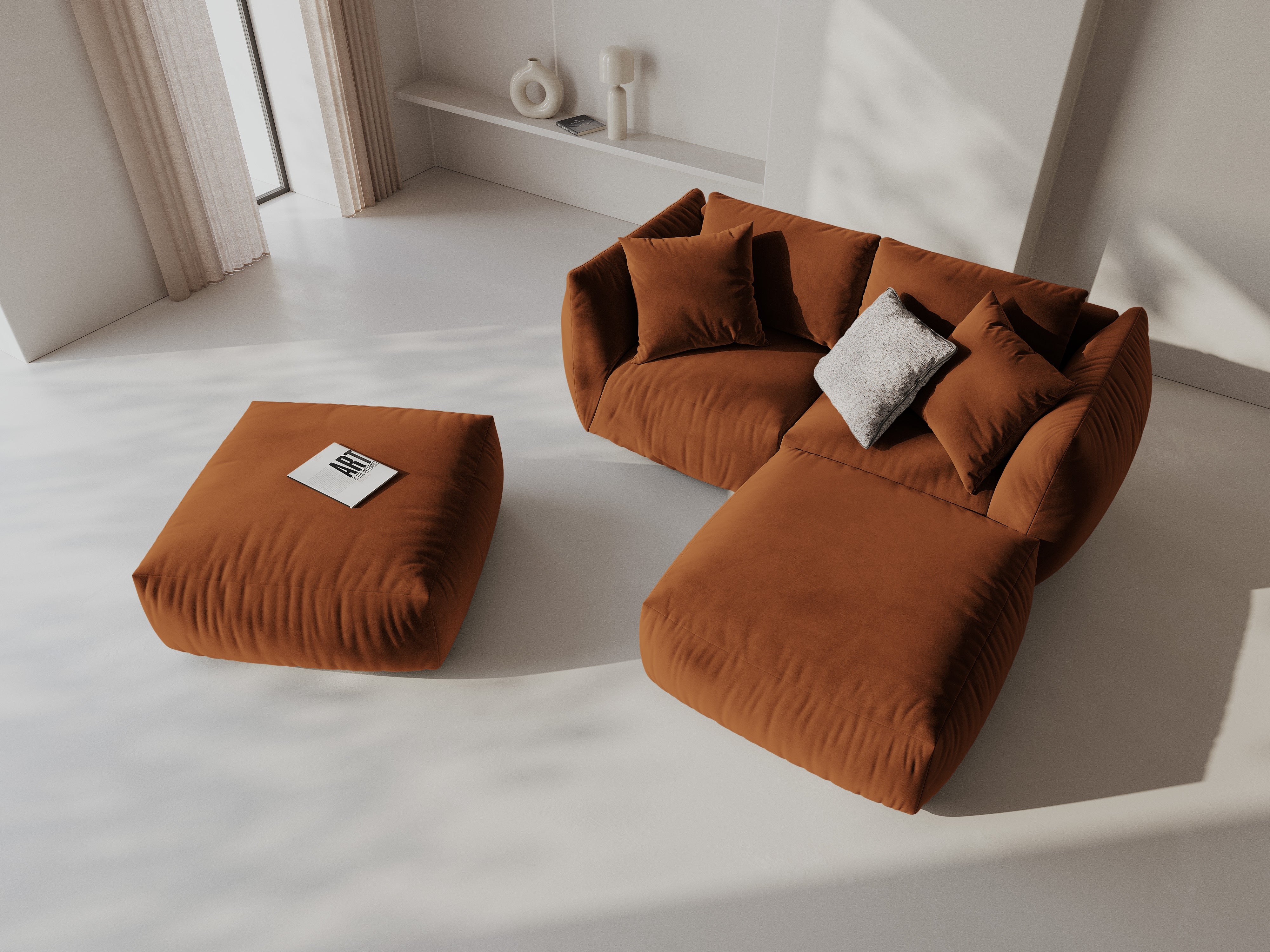 Modulares Ecksofa Chris 220x200cm, Material: Samt