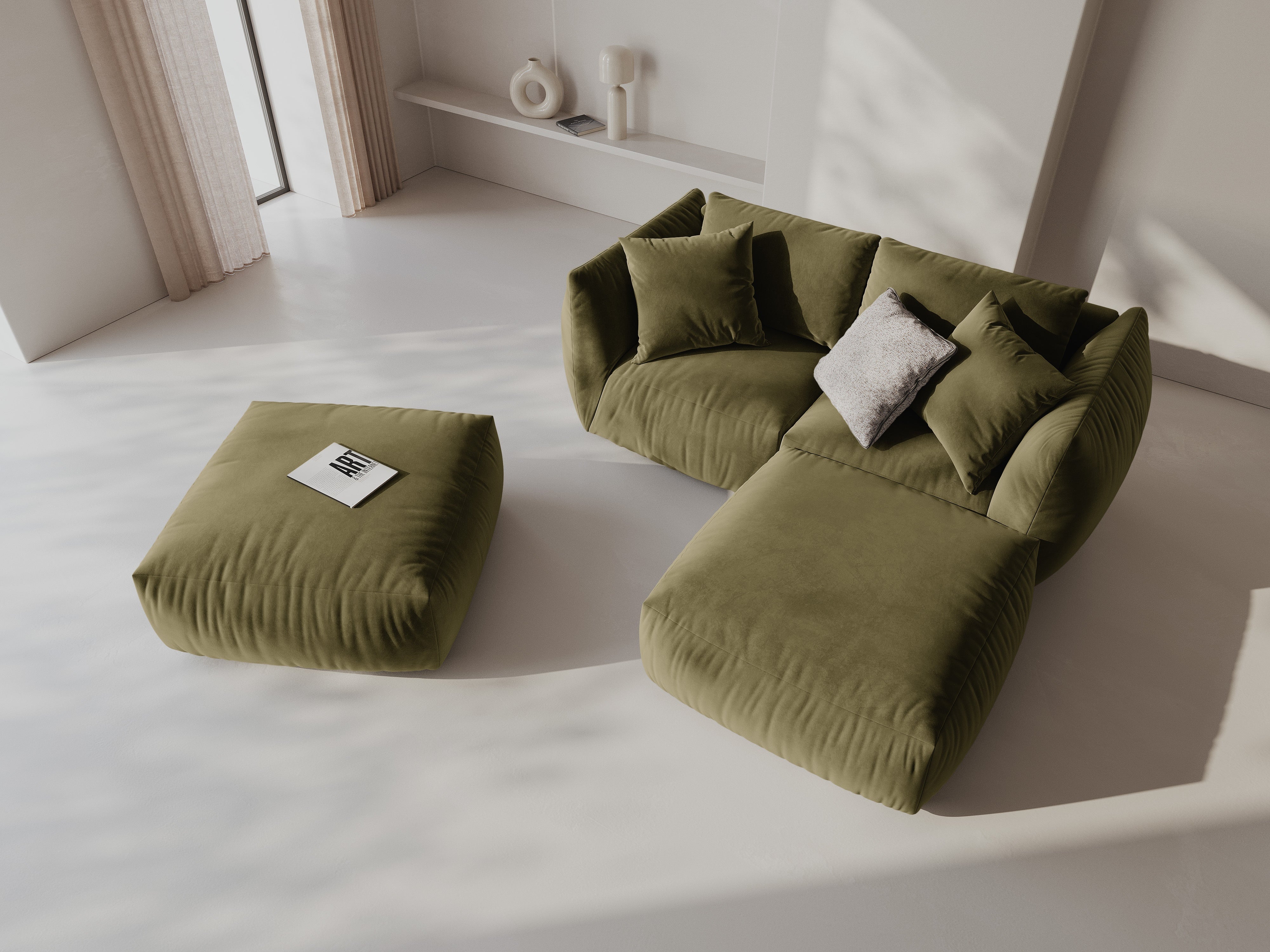 Modulares Ecksofa Chris 220x200cm, Material: Samt