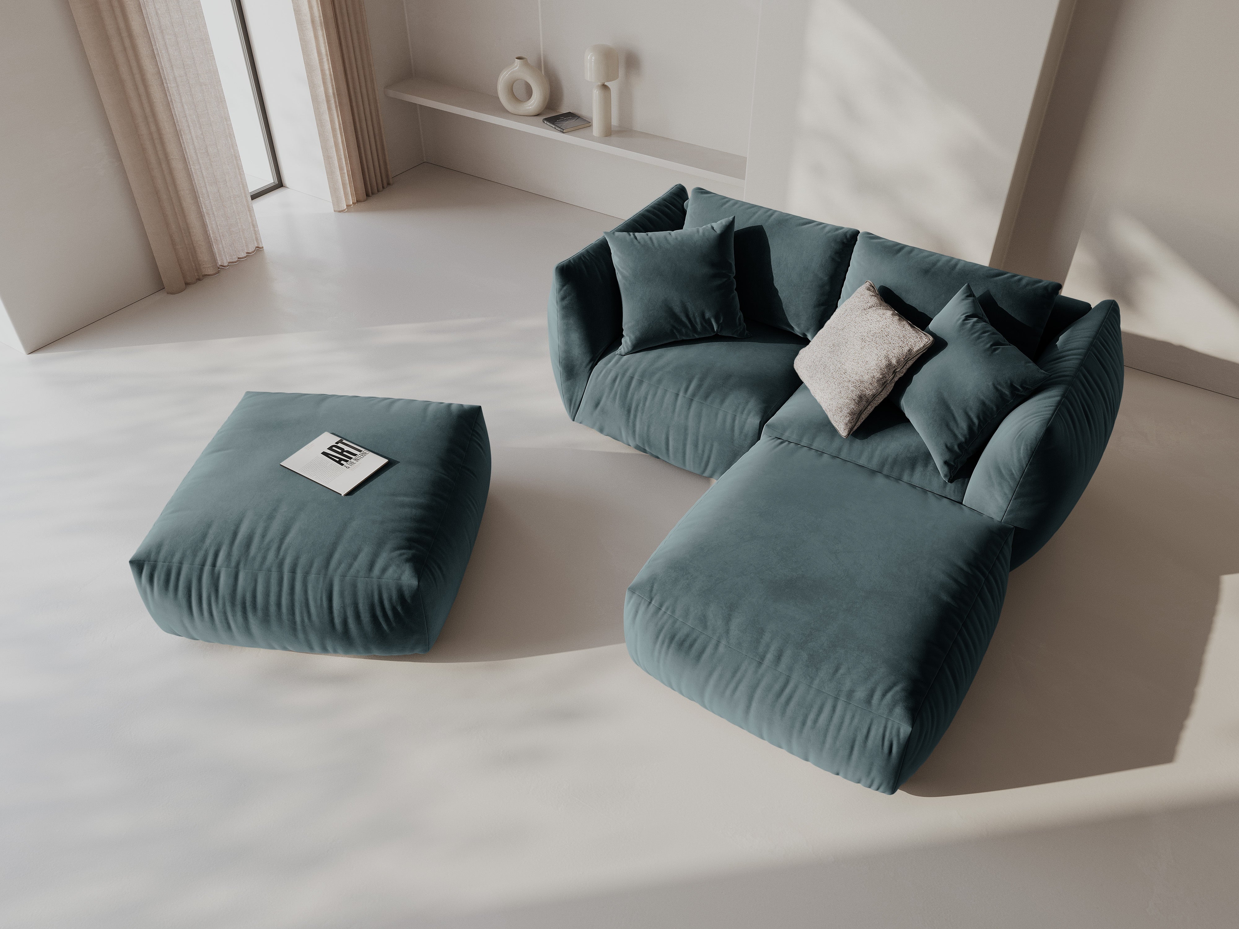 Modulares Ecksofa Chris 220x200cm, Material: Samt