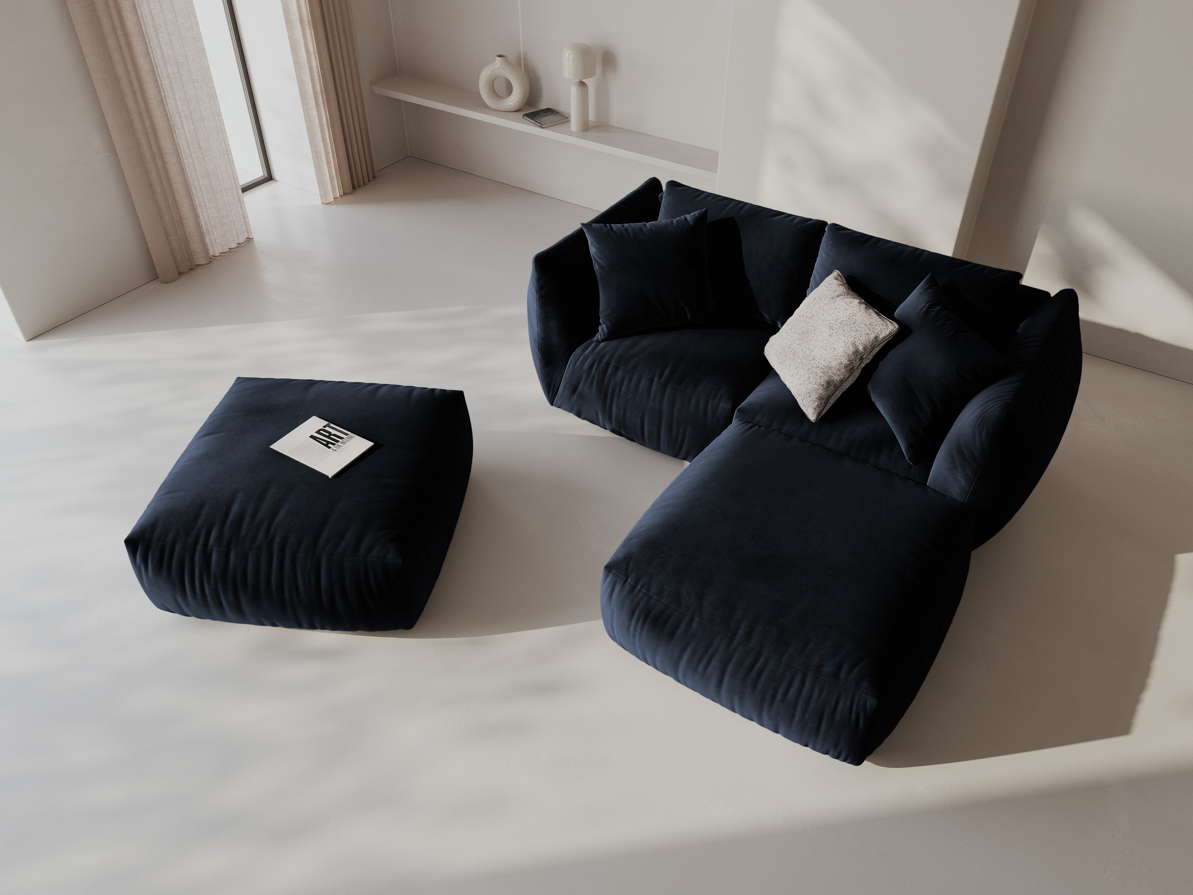 Modulares Ecksofa Chris 220x200cm, Material: Samt