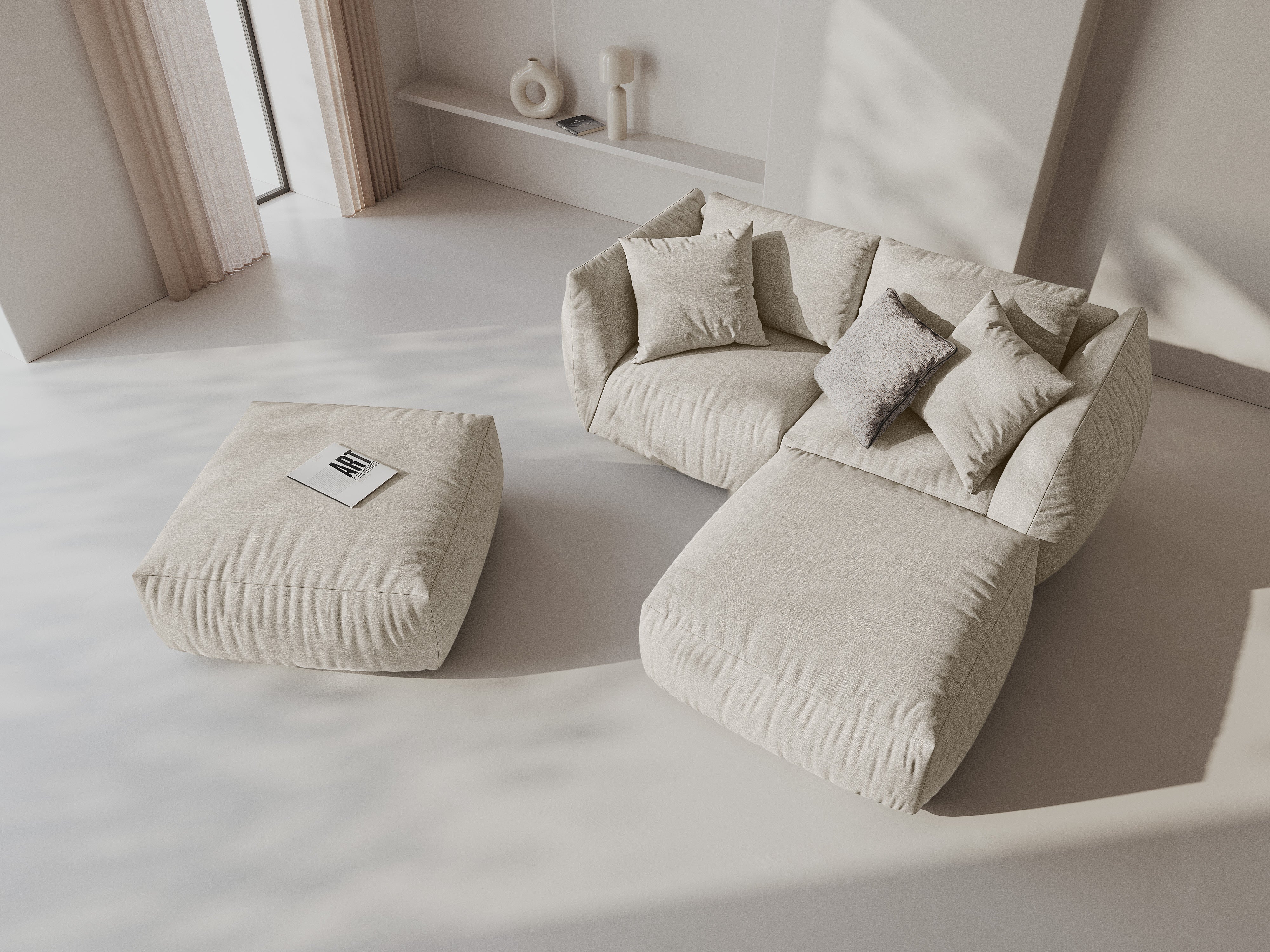 Modulares Eckset Chris 220x200cm, Material: Strukturstoff