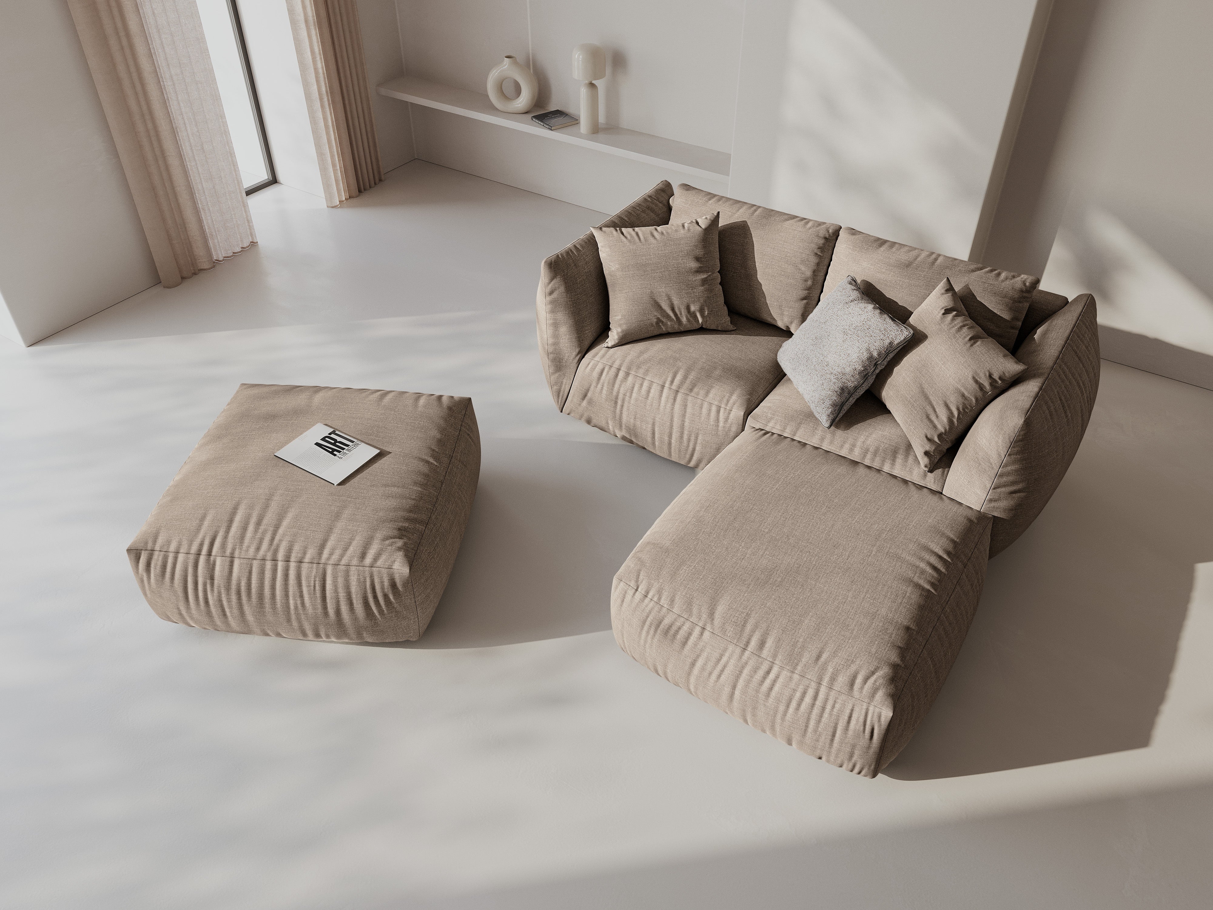 Modulares Eckset Chris 220x200cm, Material: Strukturstoff