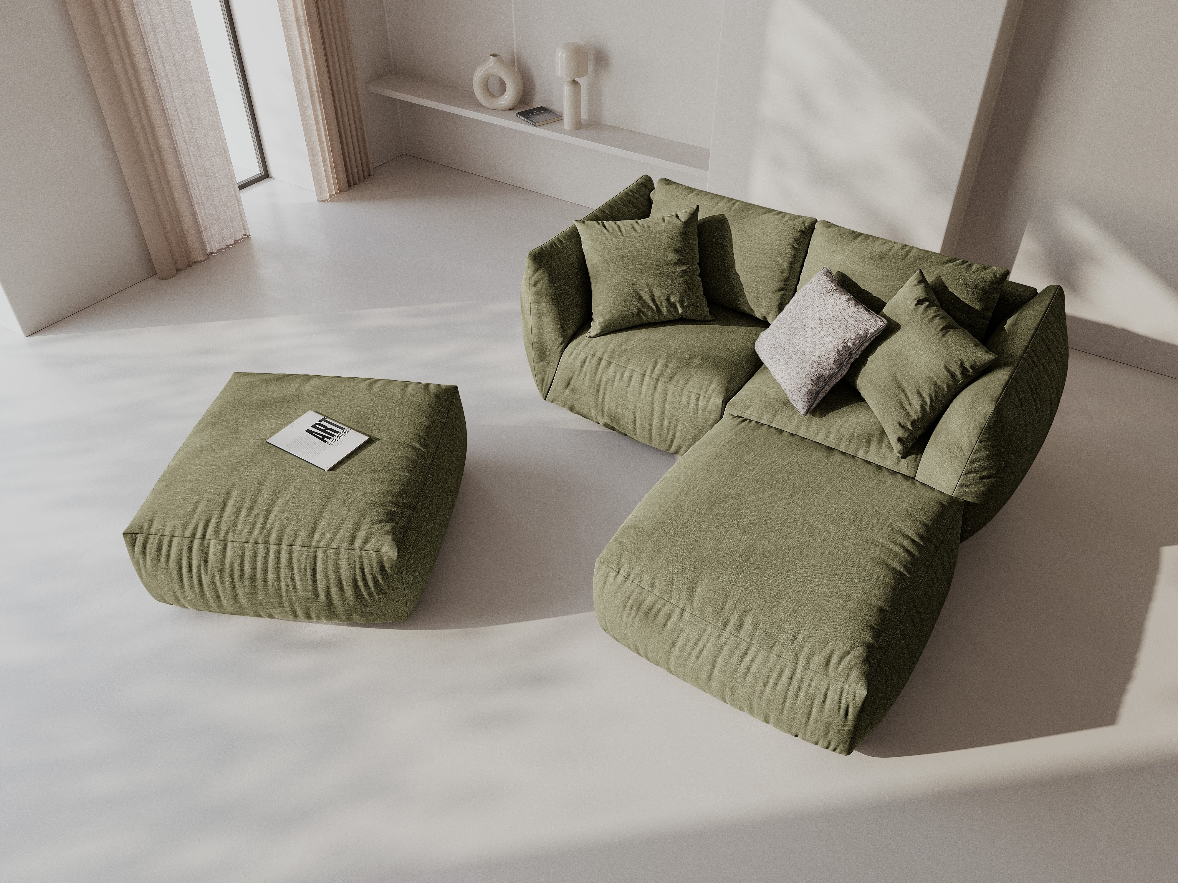 Modulares Eckset Chris 220x200cm, Material: Strukturstoff