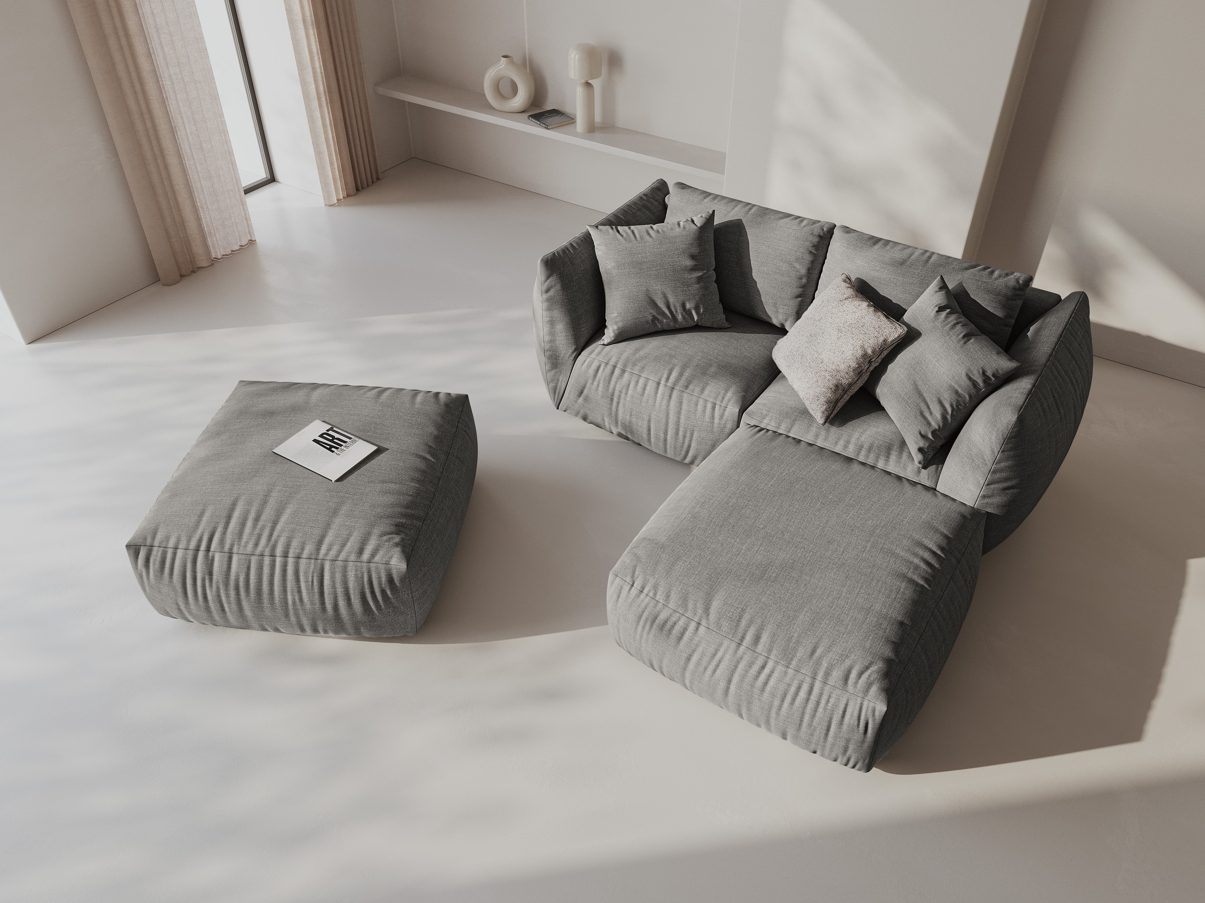 Modulares Eckset Chris 220x200cm, Material: Strukturstoff