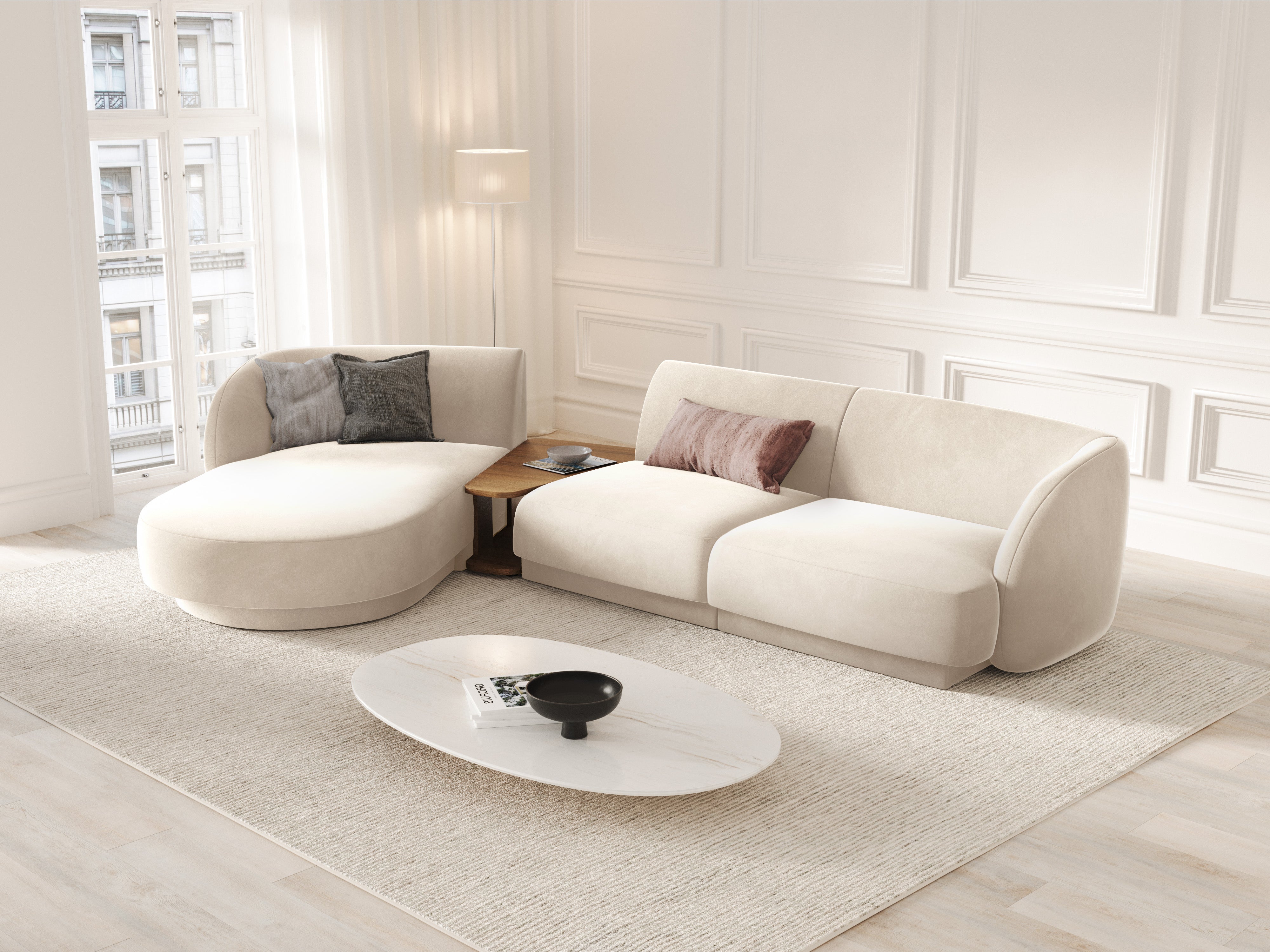Ecksofa Miley 303x178cm, Material: Samt