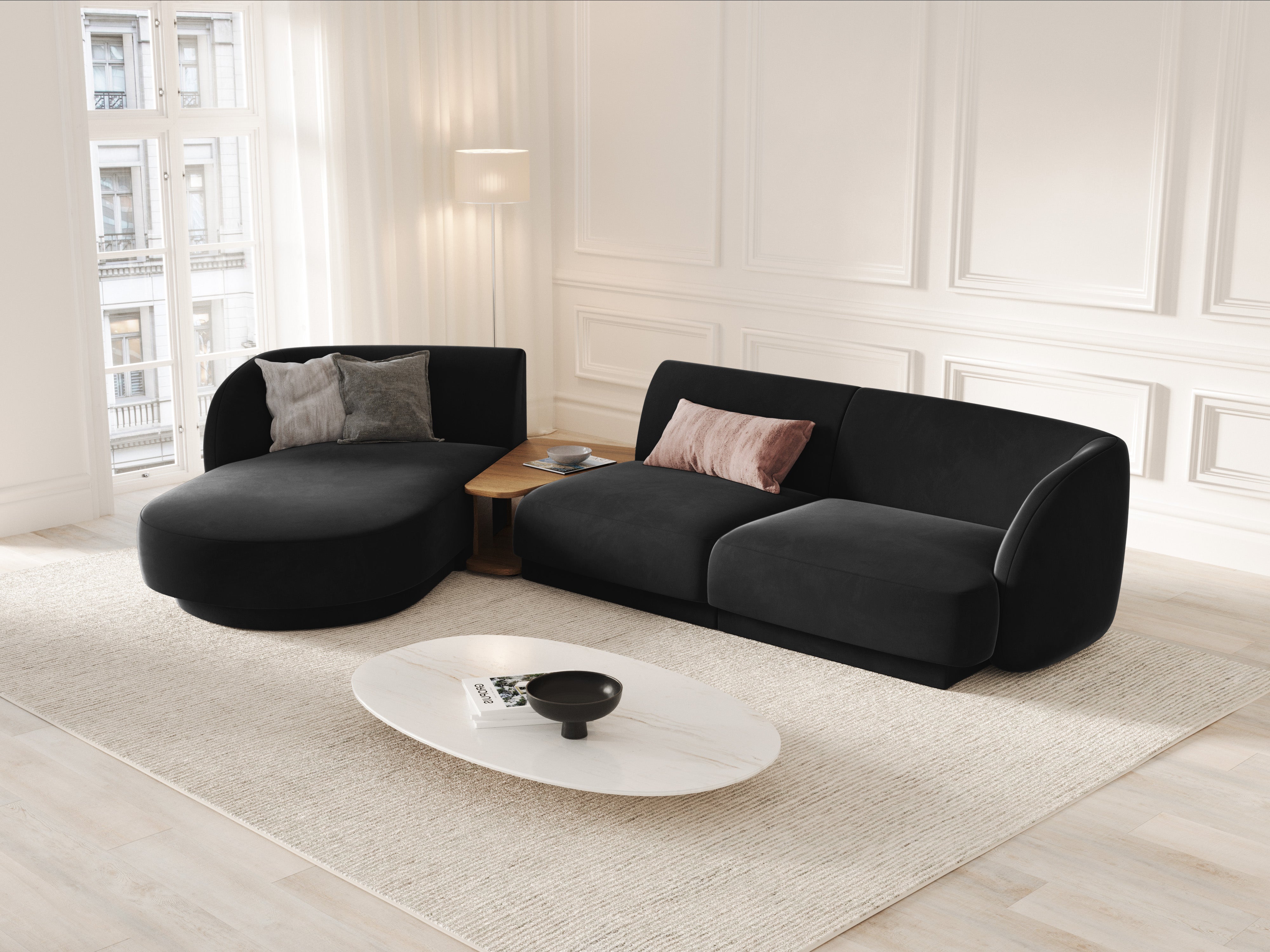 Ecksofa Miley 303x178cm, Material: Samt