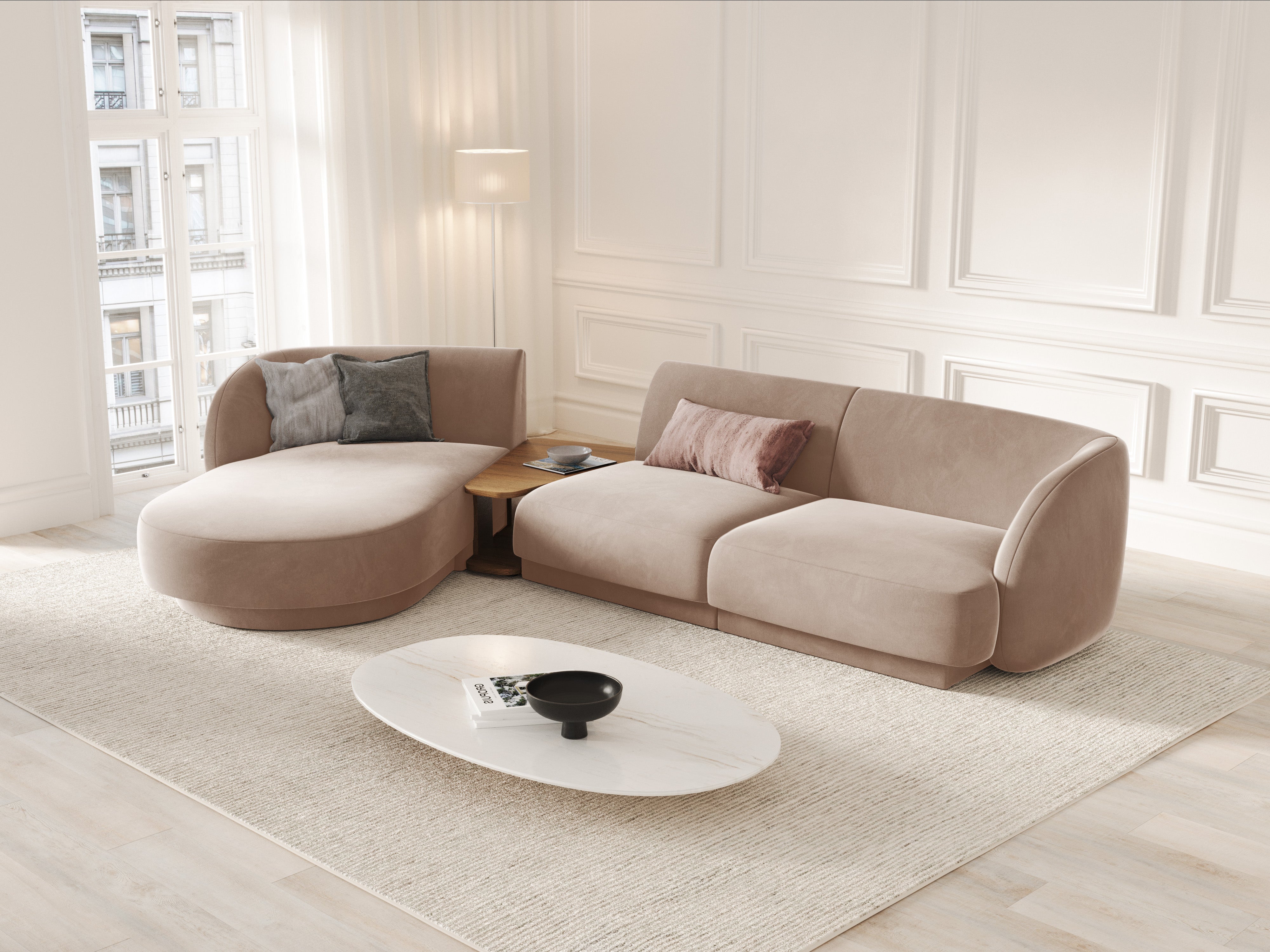 Ecksofa Miley 303x178cm, Material: Samt
