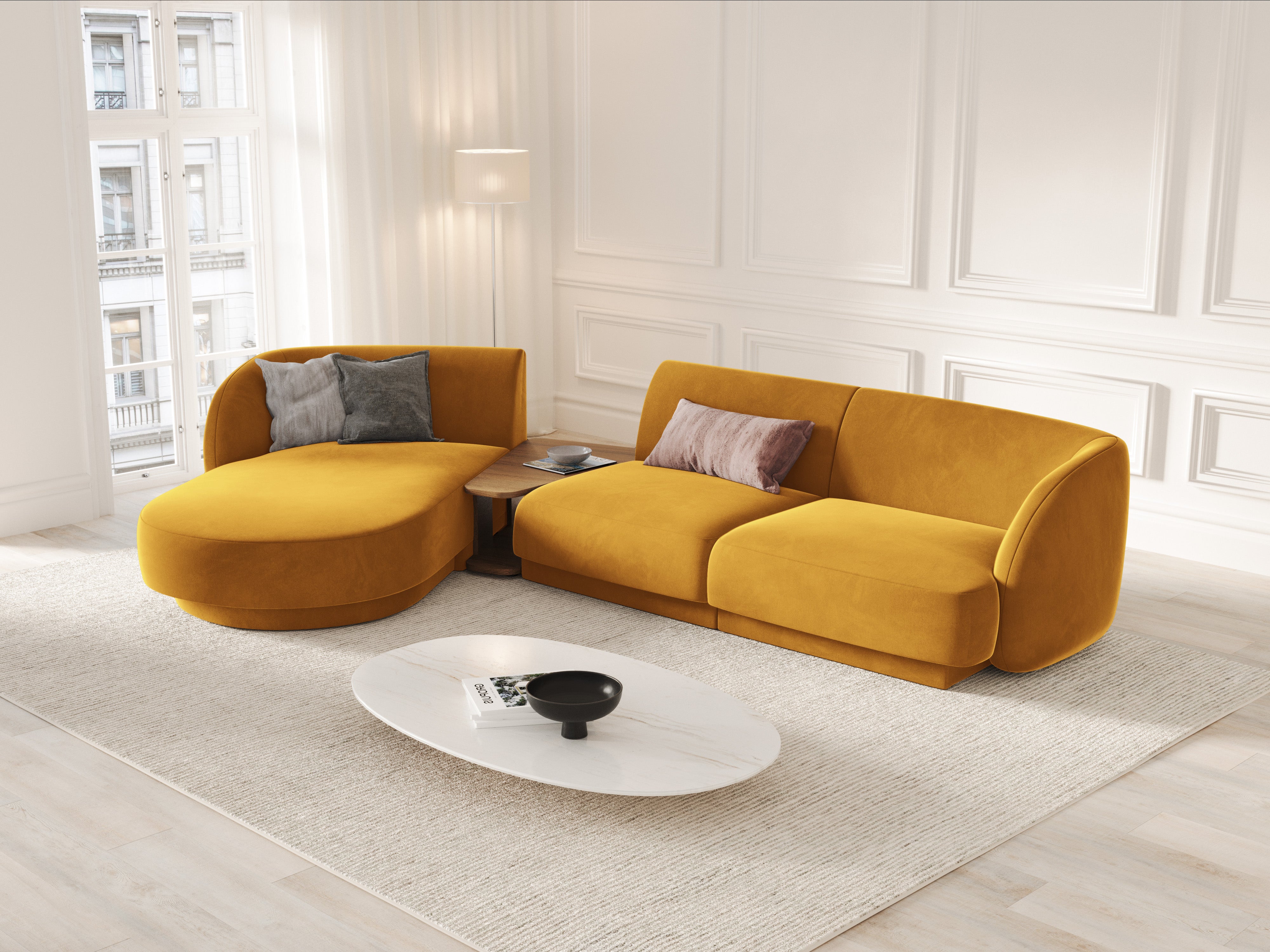 Ecksofa Miley 303x178cm, Material: Samt