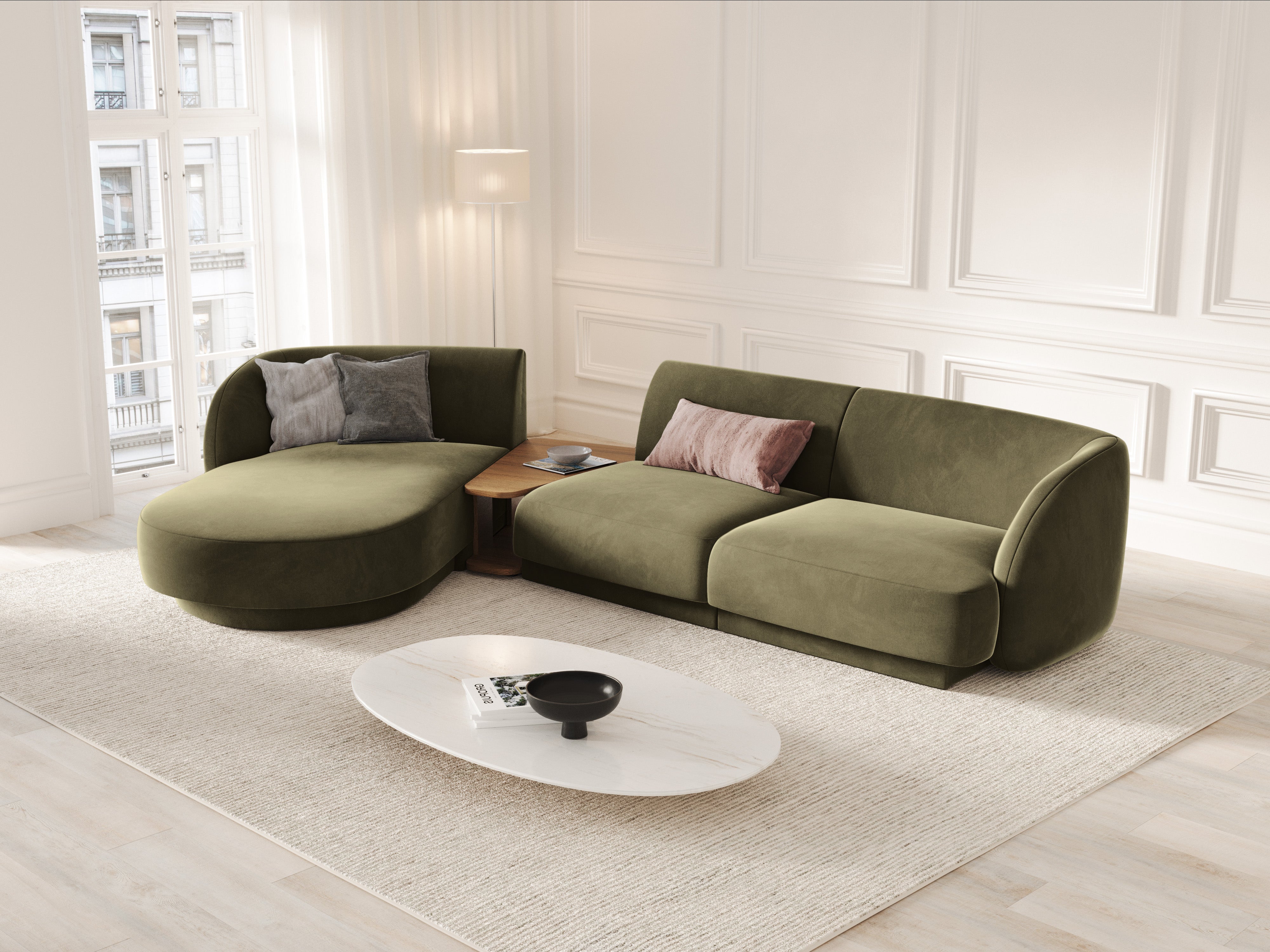 Ecksofa Miley 303x178cm, Material: Samt