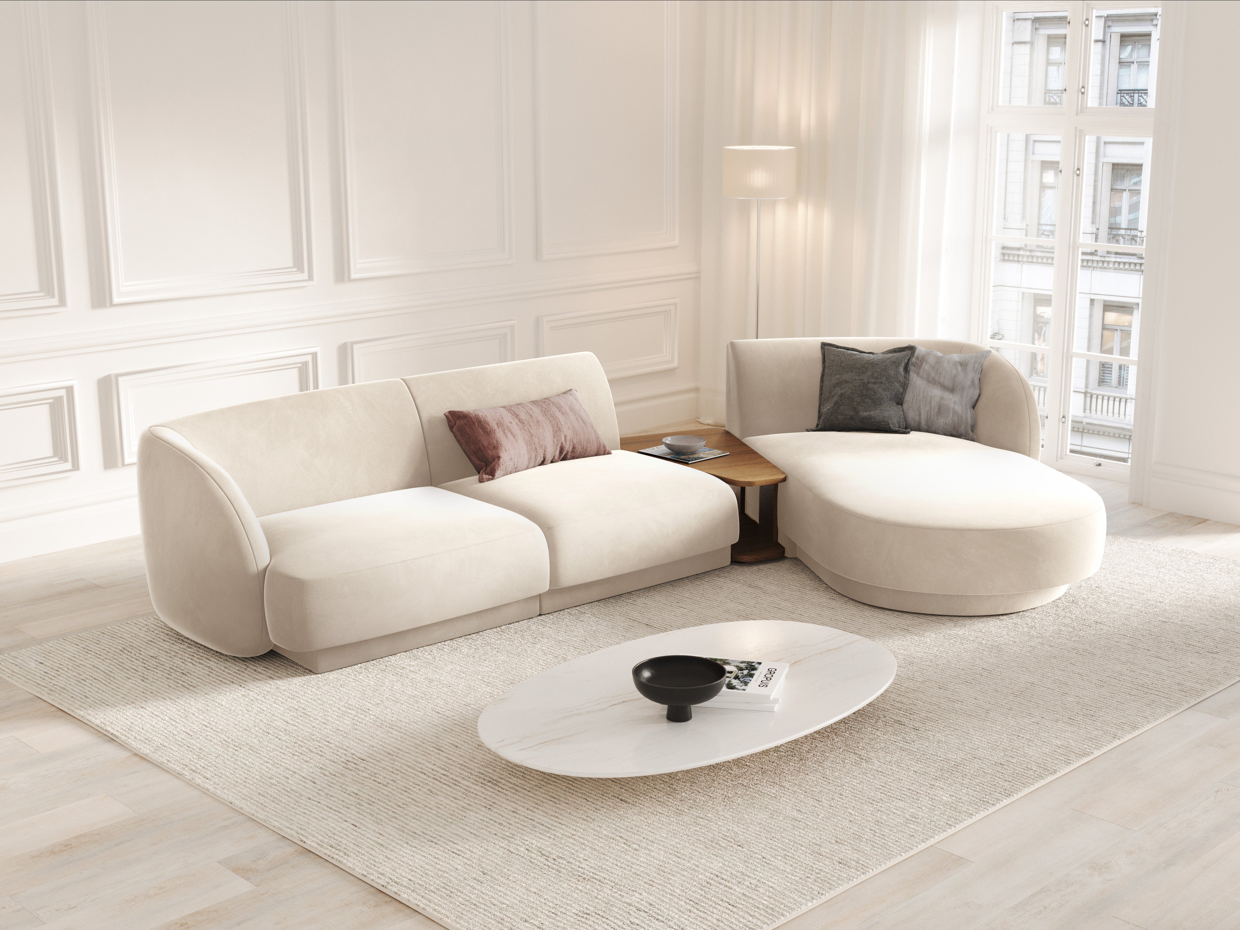 Ecksofa Miley 303x178cm, Material: Samt
