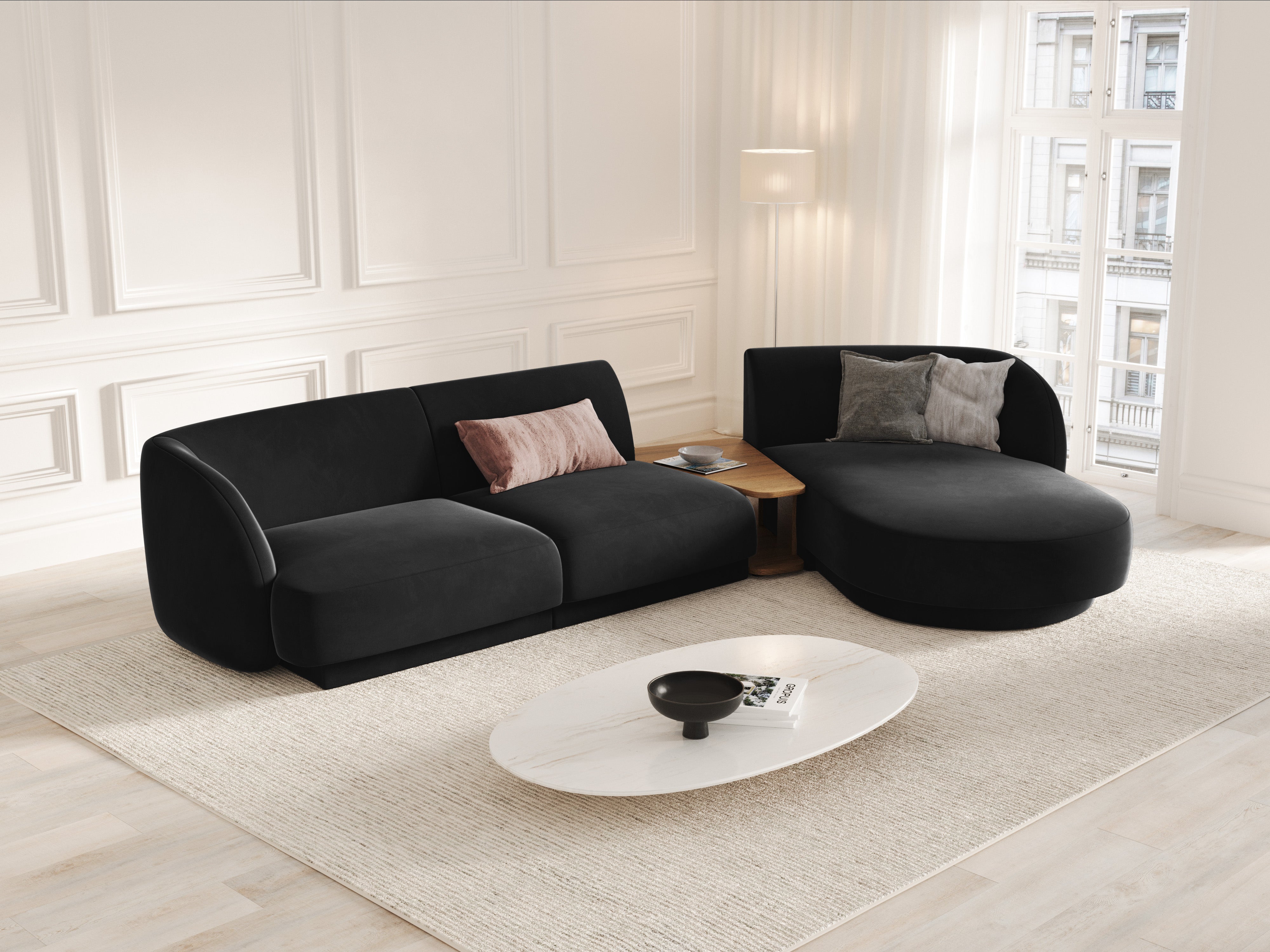Ecksofa Miley 303x178cm, Material: Samt