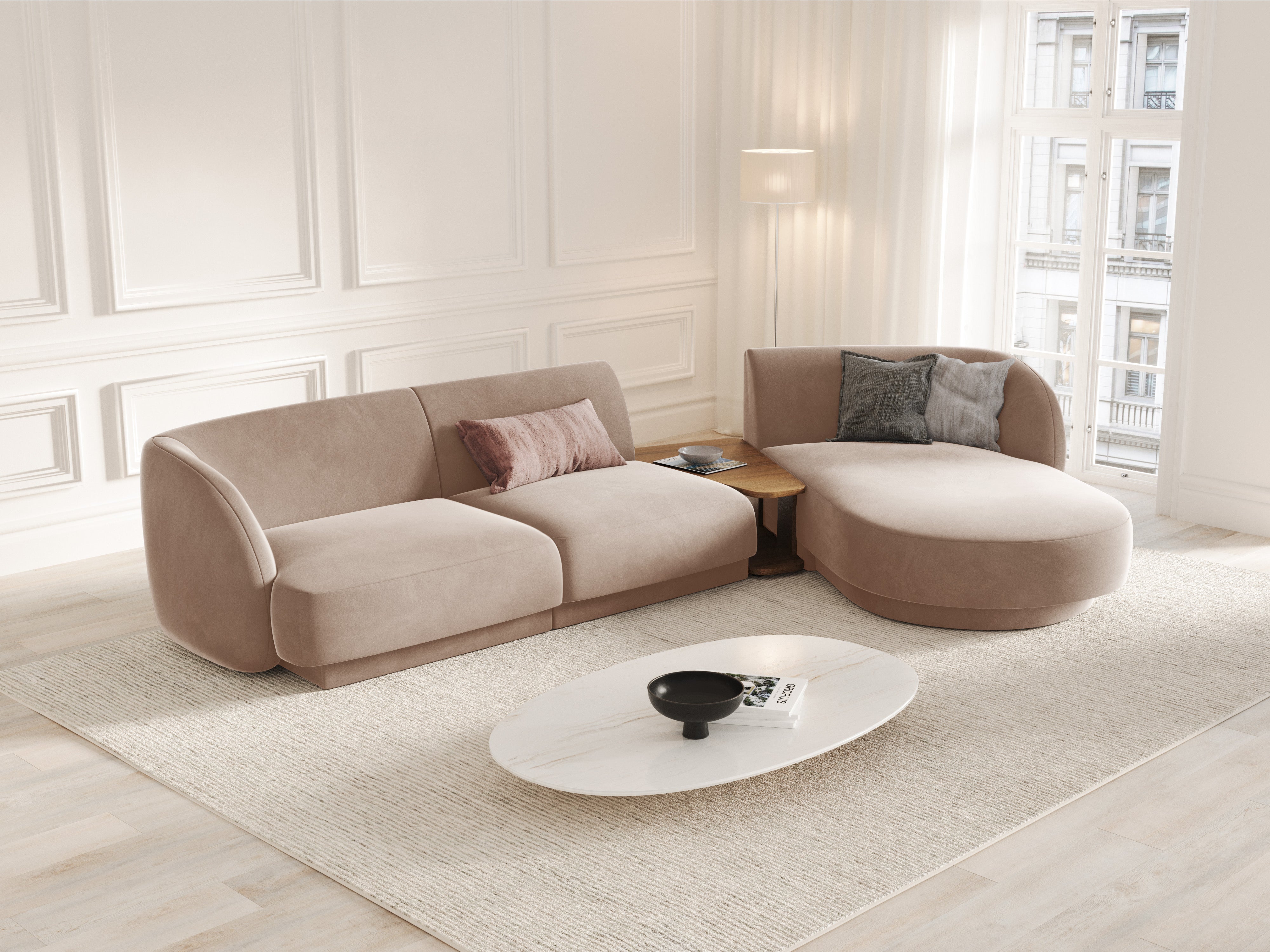 Ecksofa Miley 303x178cm, Material: Samt