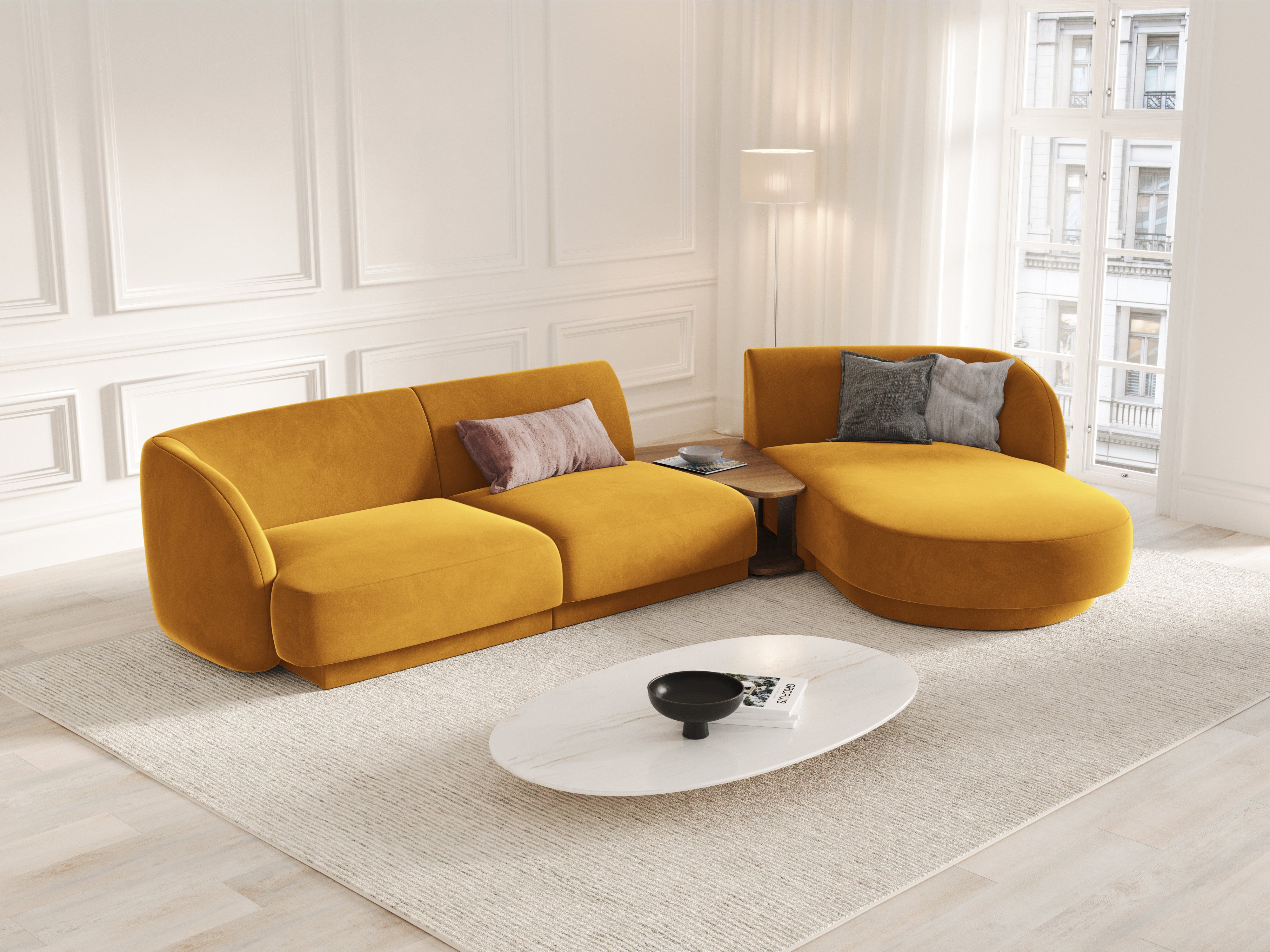 Ecksofa Miley 303x178cm, Material: Samt