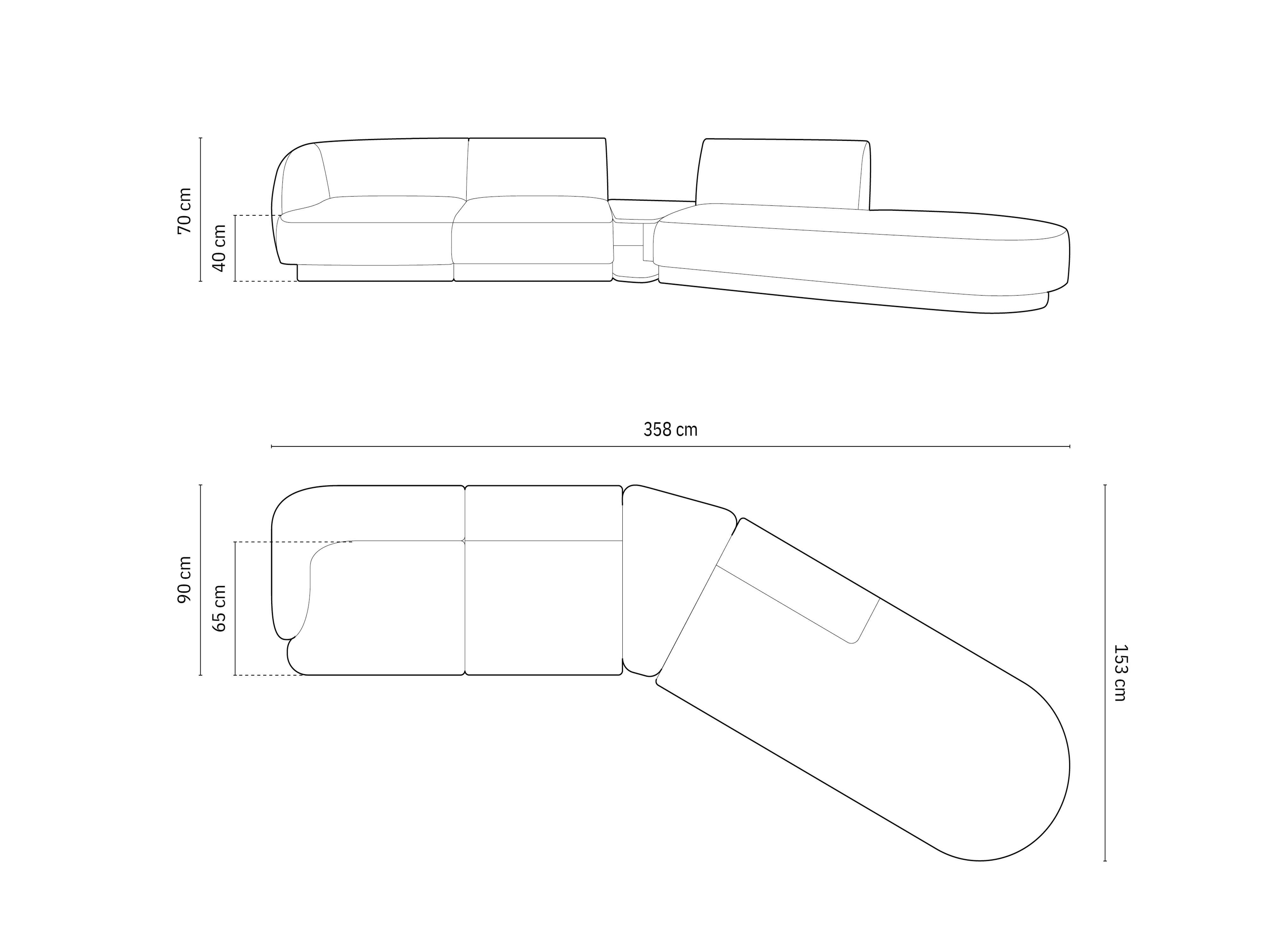 Sofa Miley 358x153cm, Material: Chenille Eden