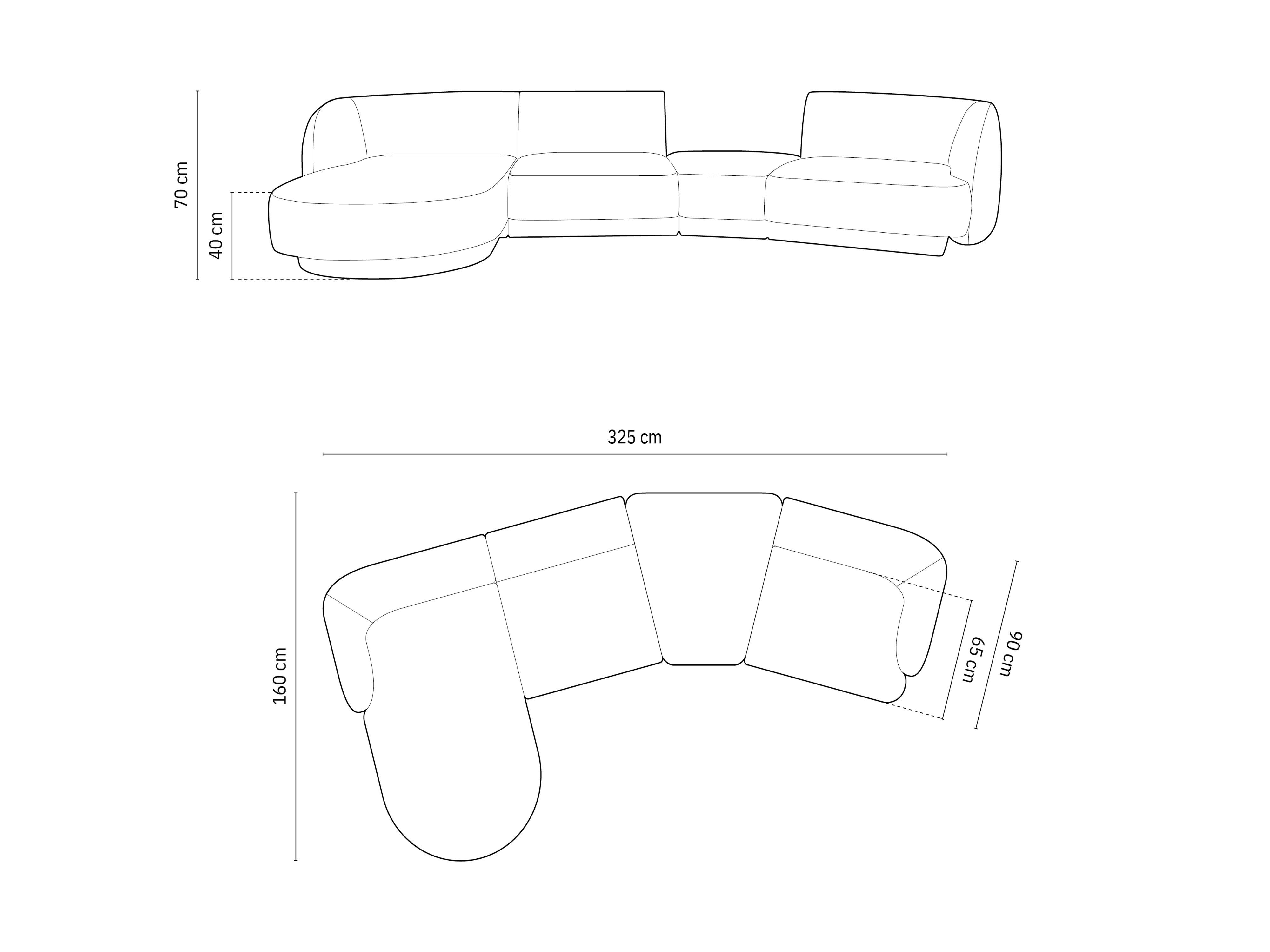 Sofa Miley 325x160cm, Material: Chenille Eden