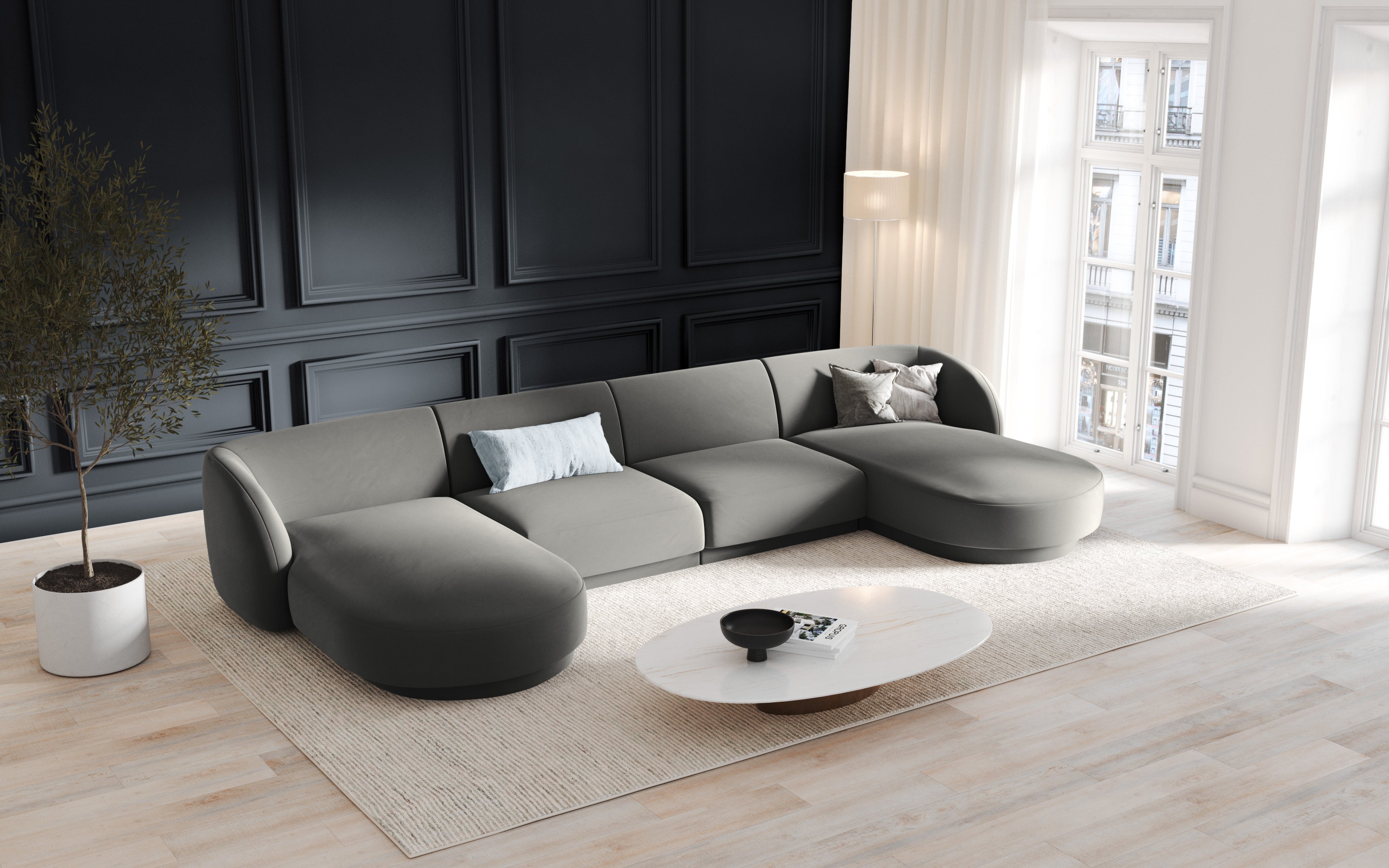Sofa Miley Panorama, 330x156cm, Material: Samt