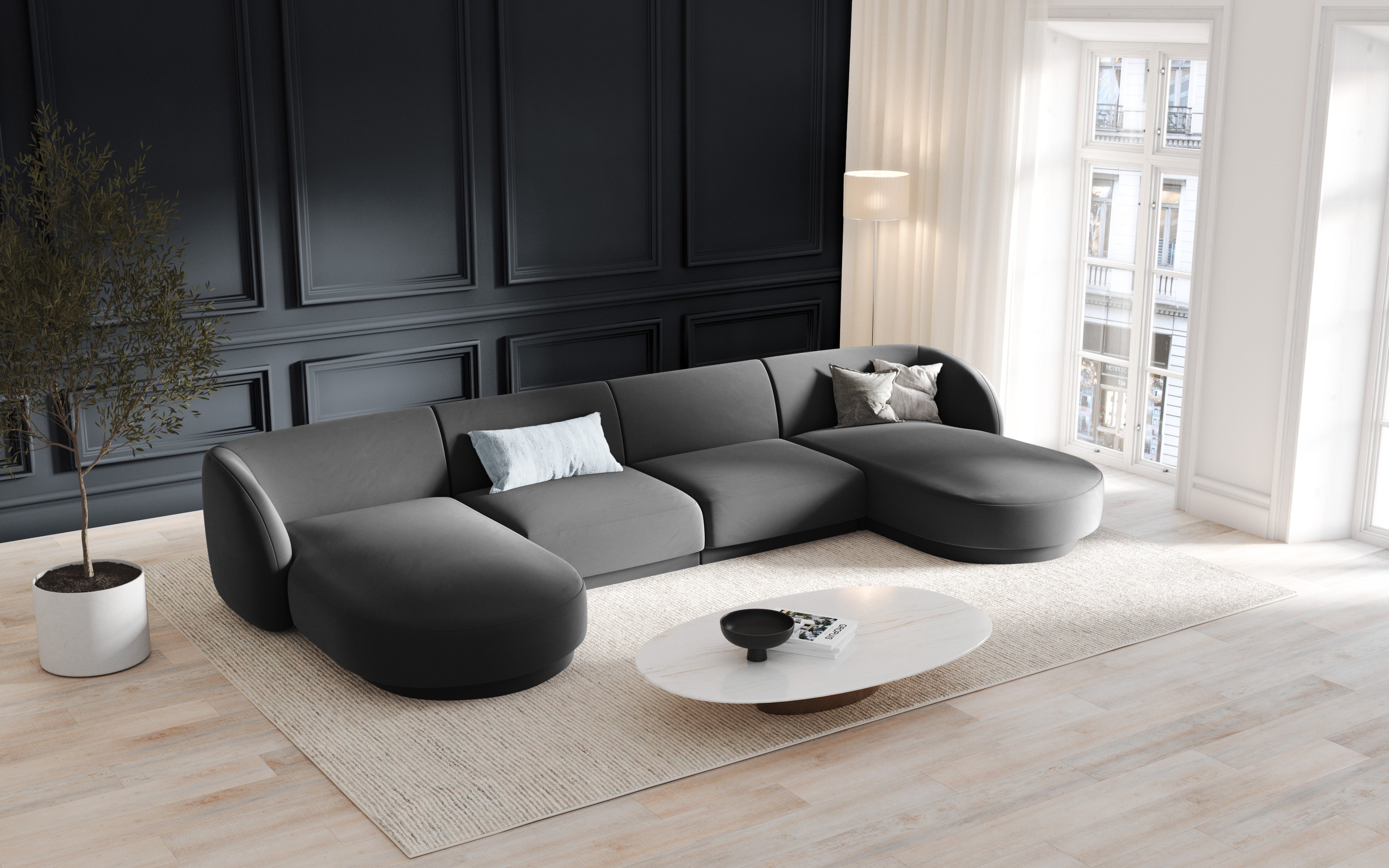 Sofa Miley Panorama, 330x156cm, Material: Samt