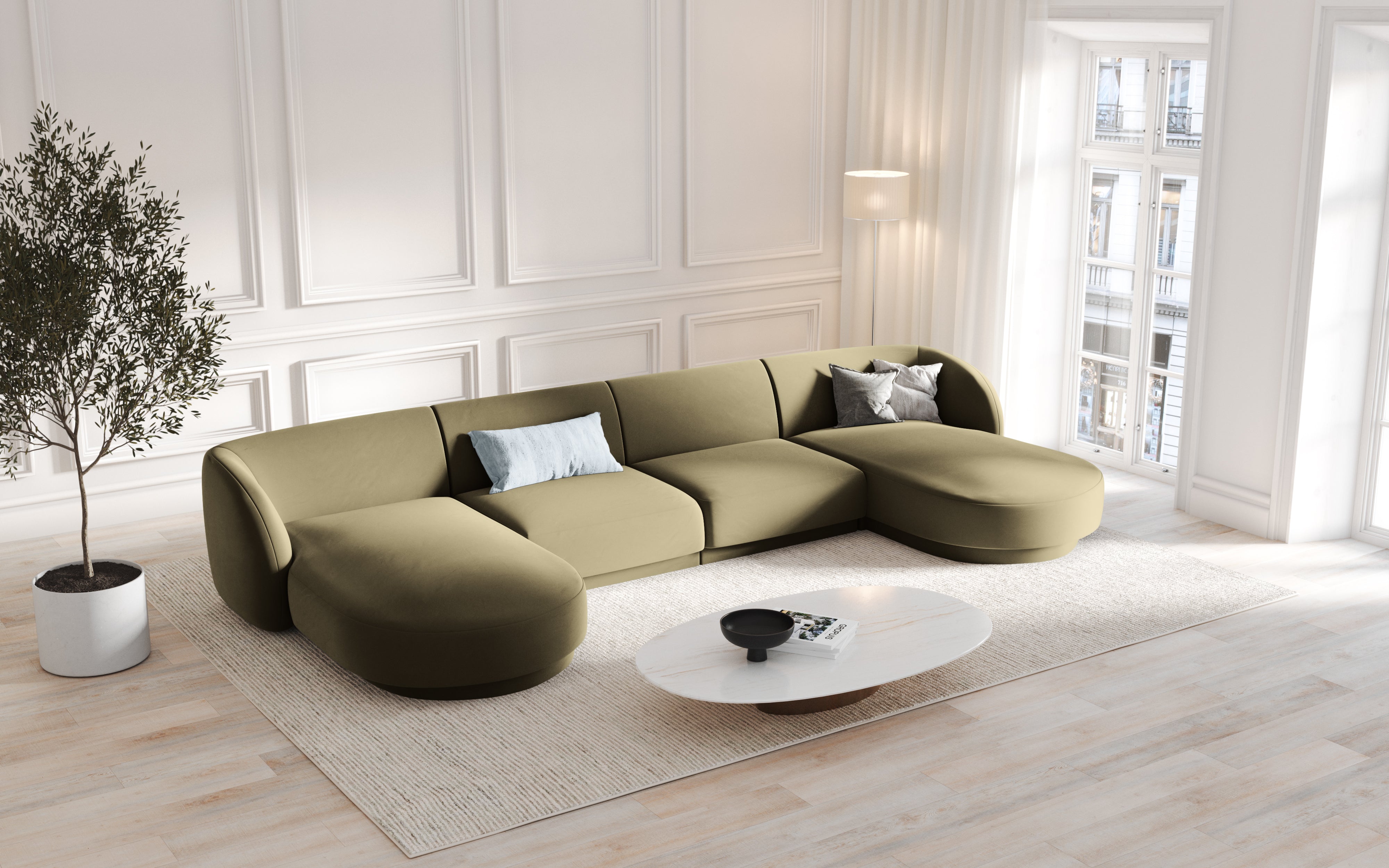Sofa Miley Panorama, 330x156cm, Material: Samt