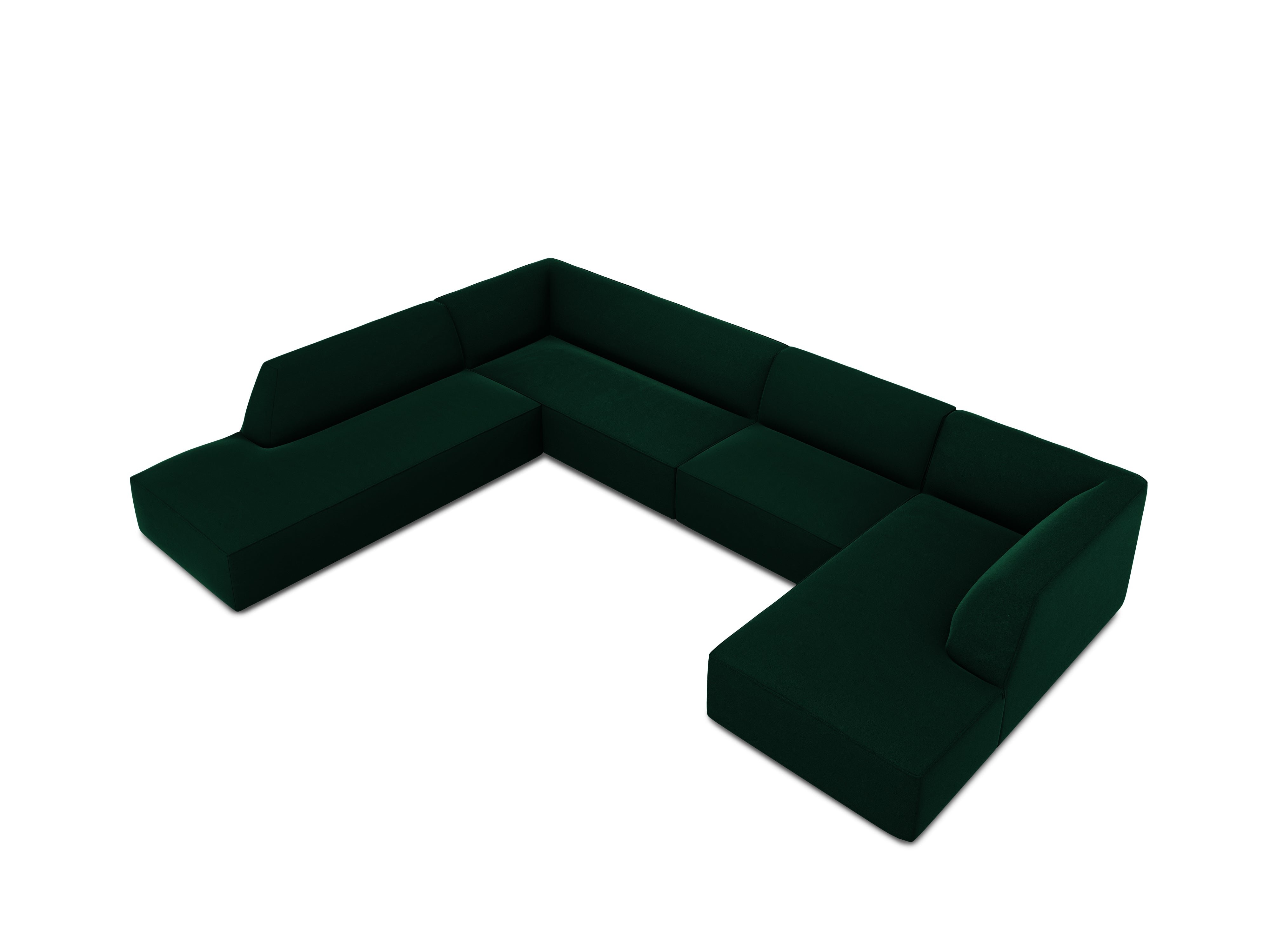 Ecksofa Ruby, 7 Sitze, 366x273cm, Material: Samt