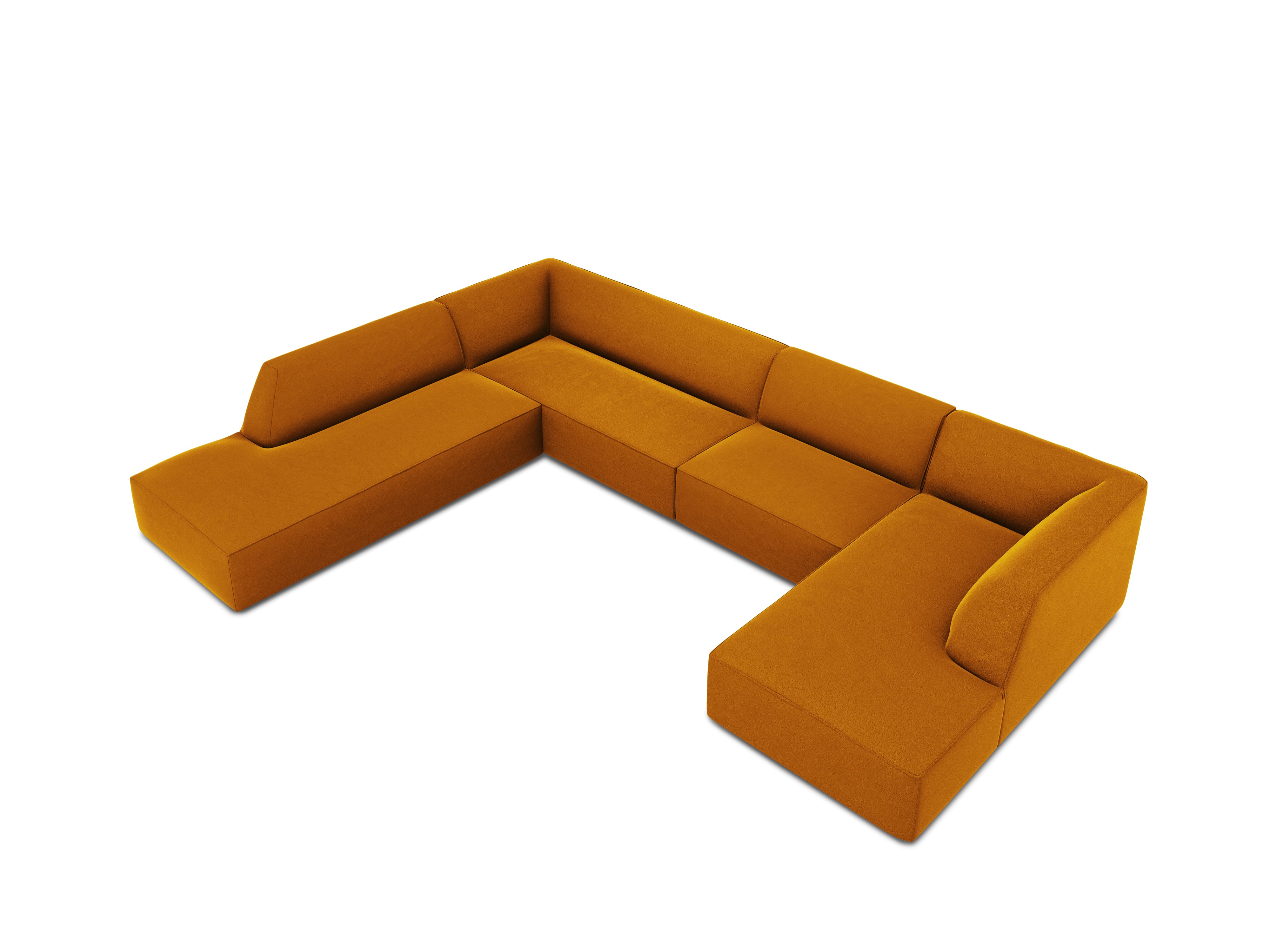 Ecksofa Ruby, 7 Sitze, 366x273cm, Material: Samt