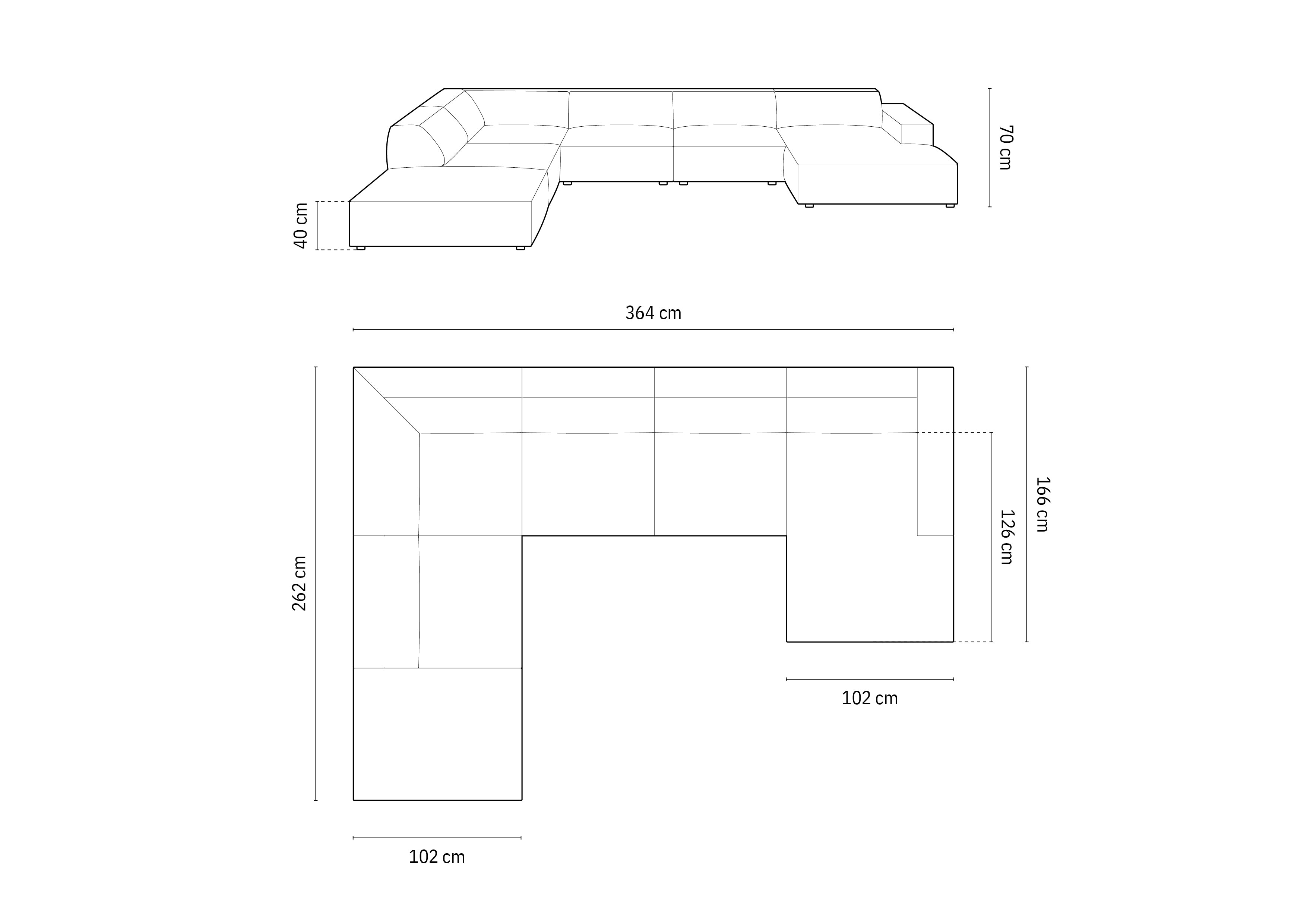 Jodie-Set 364x262cm, Material: Samt
