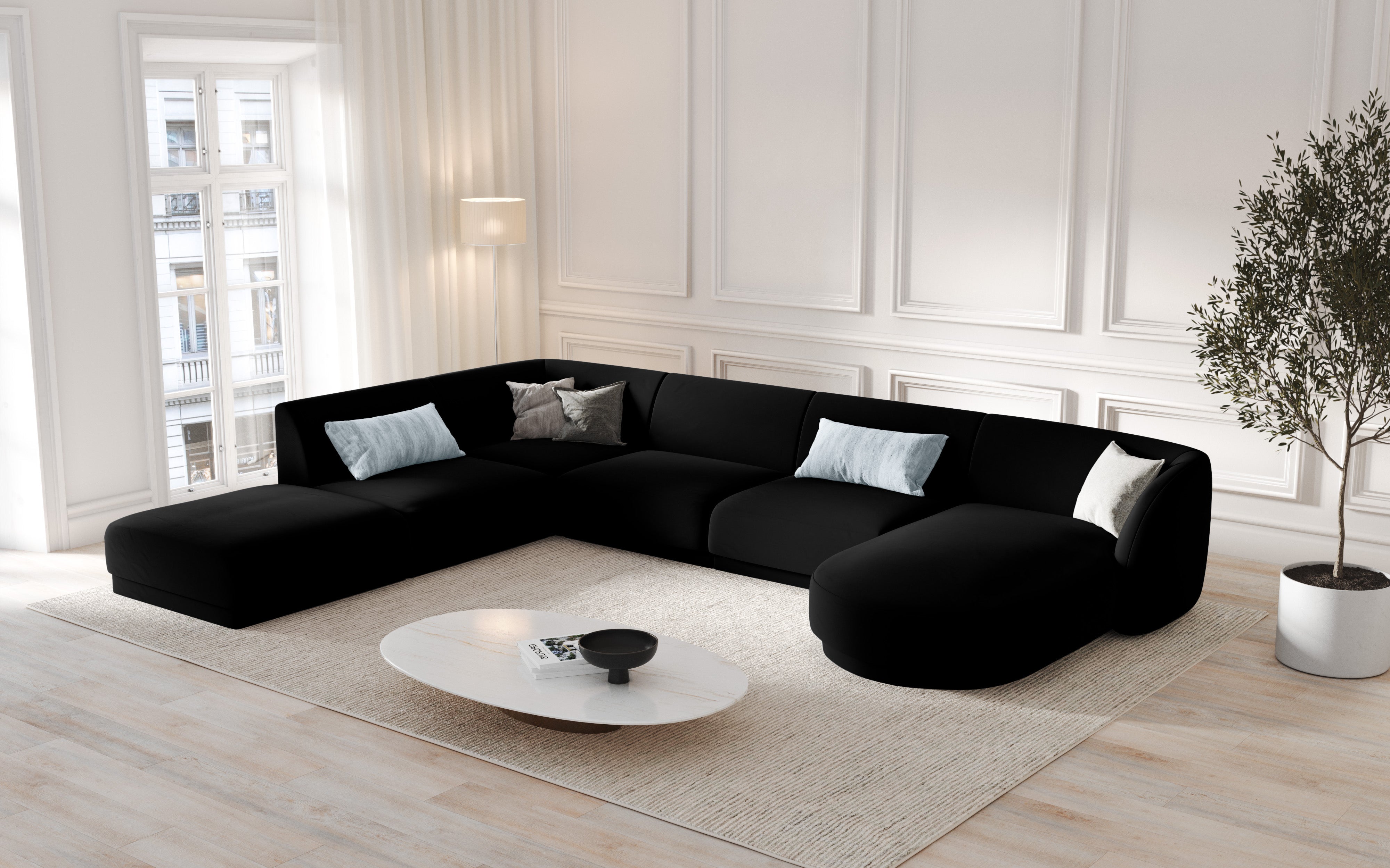 Ecksofa Miley Panoramic, 330x255cm, Material: Samt