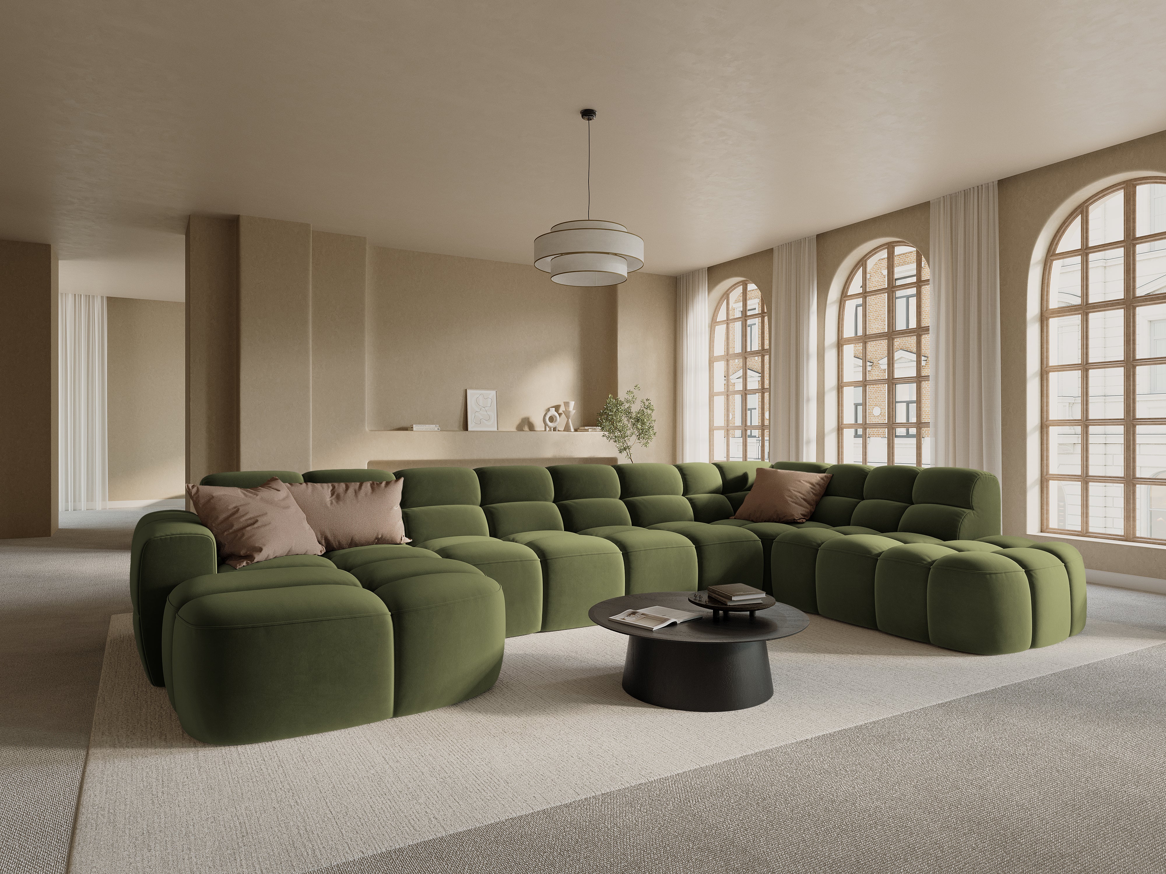 Ecksofa Lisa 387x234cm, Material: Samt