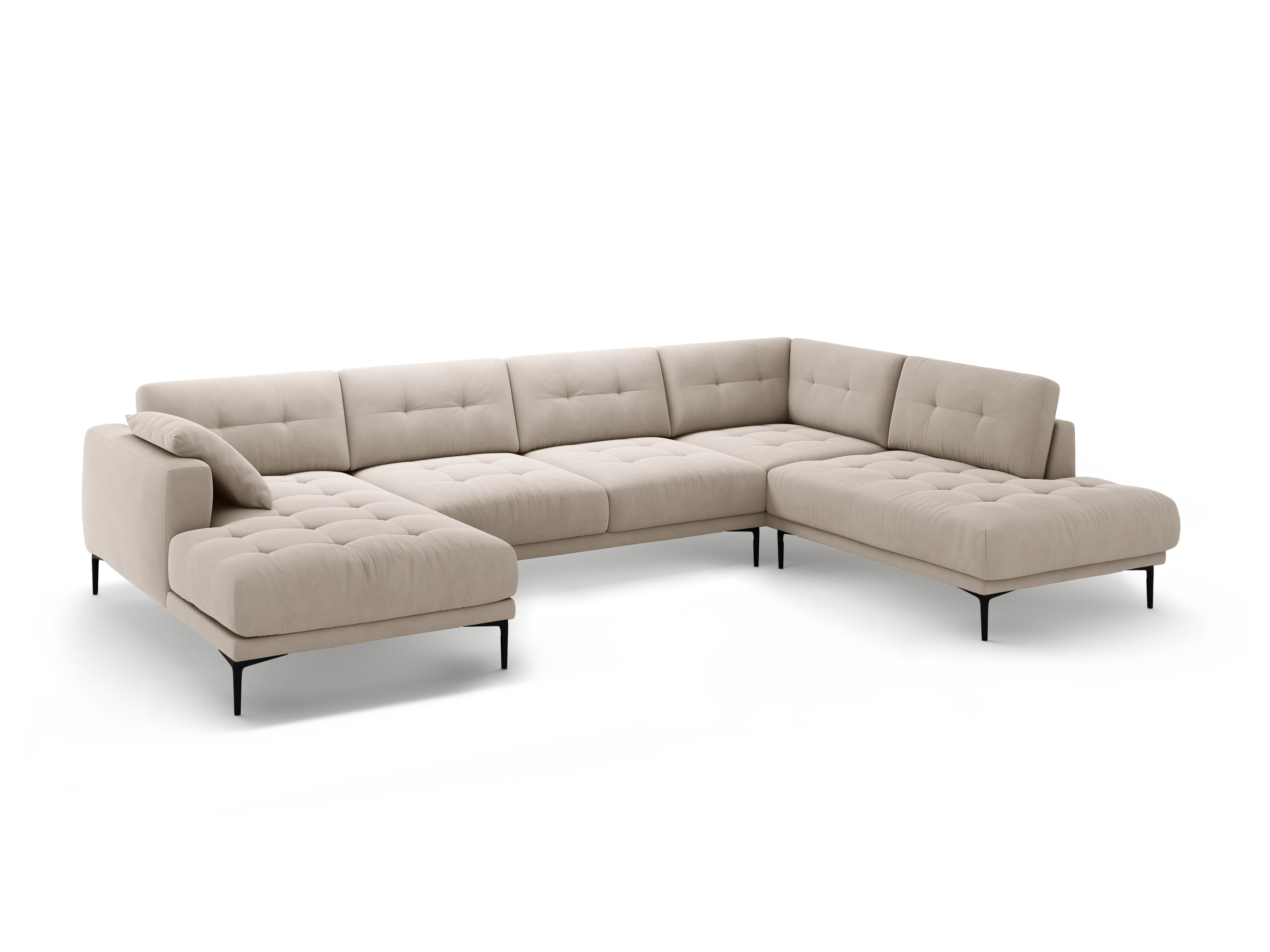 Eckgarnitur Bemy, 373x240cm, Material: Samt