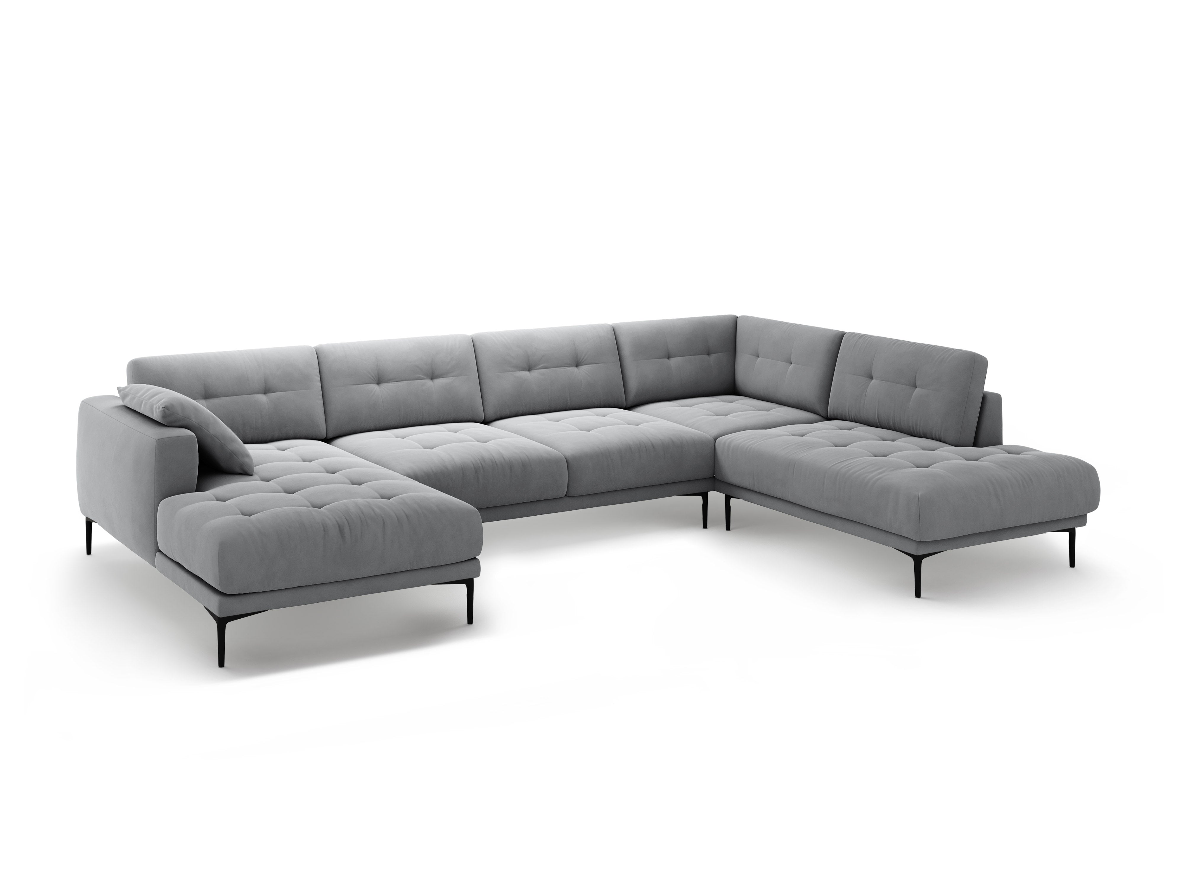 Eckgarnitur Bemy, 373x240cm, Material: Samt