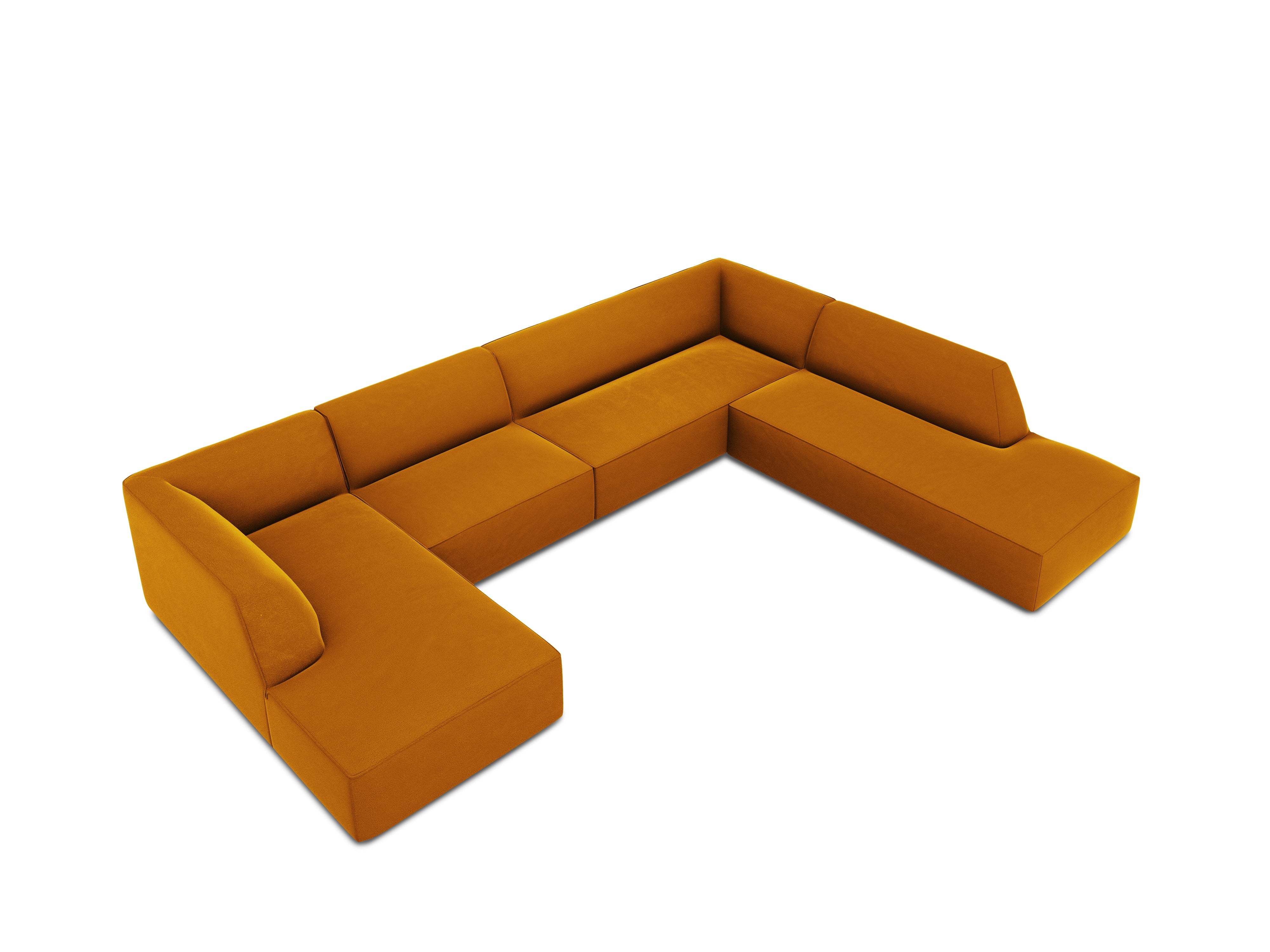Ecksofa Ruby, 7 Sitze, 366x273cm, Material: Samt