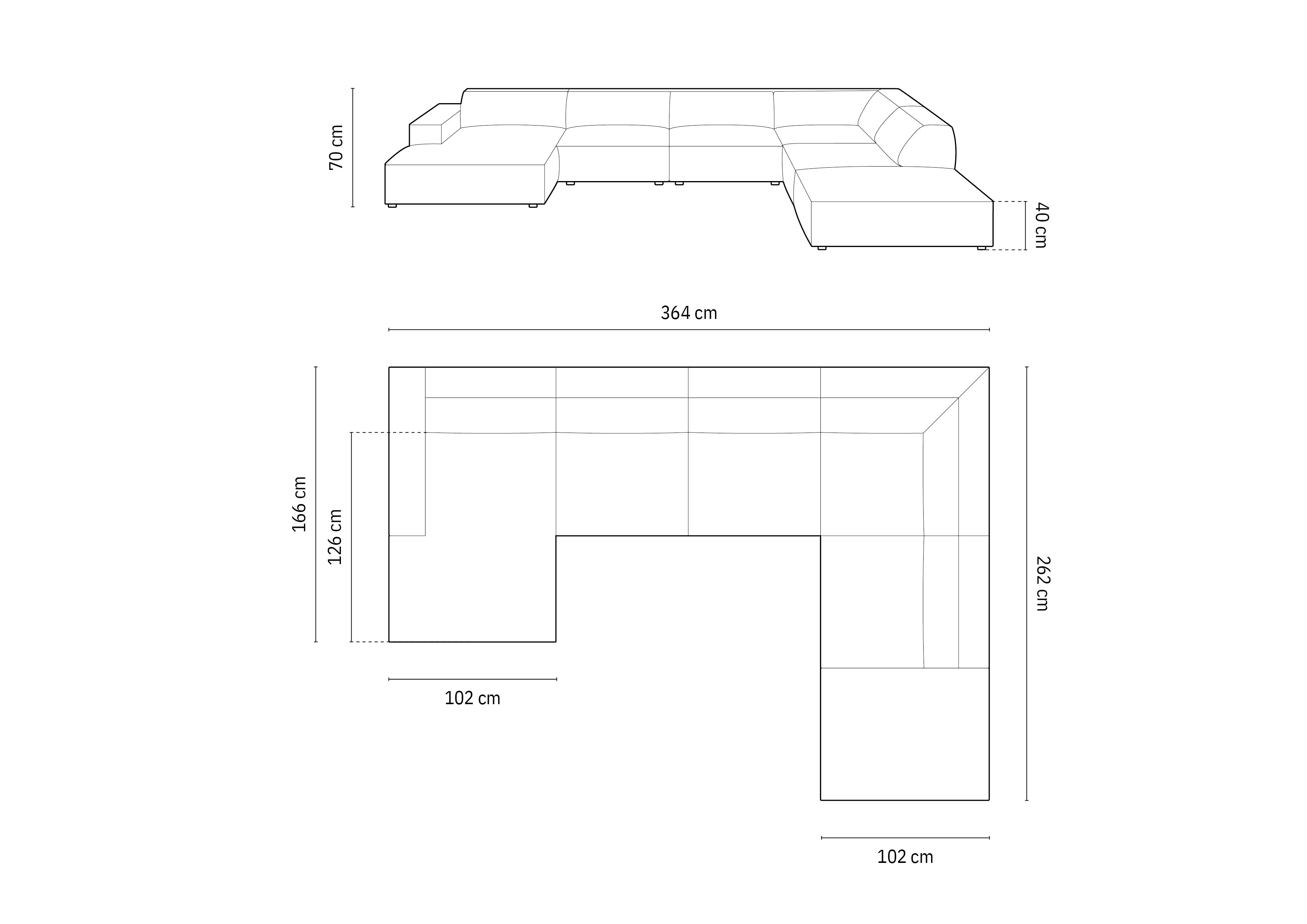 Jodie-Set 364x262cm, Material: Samt