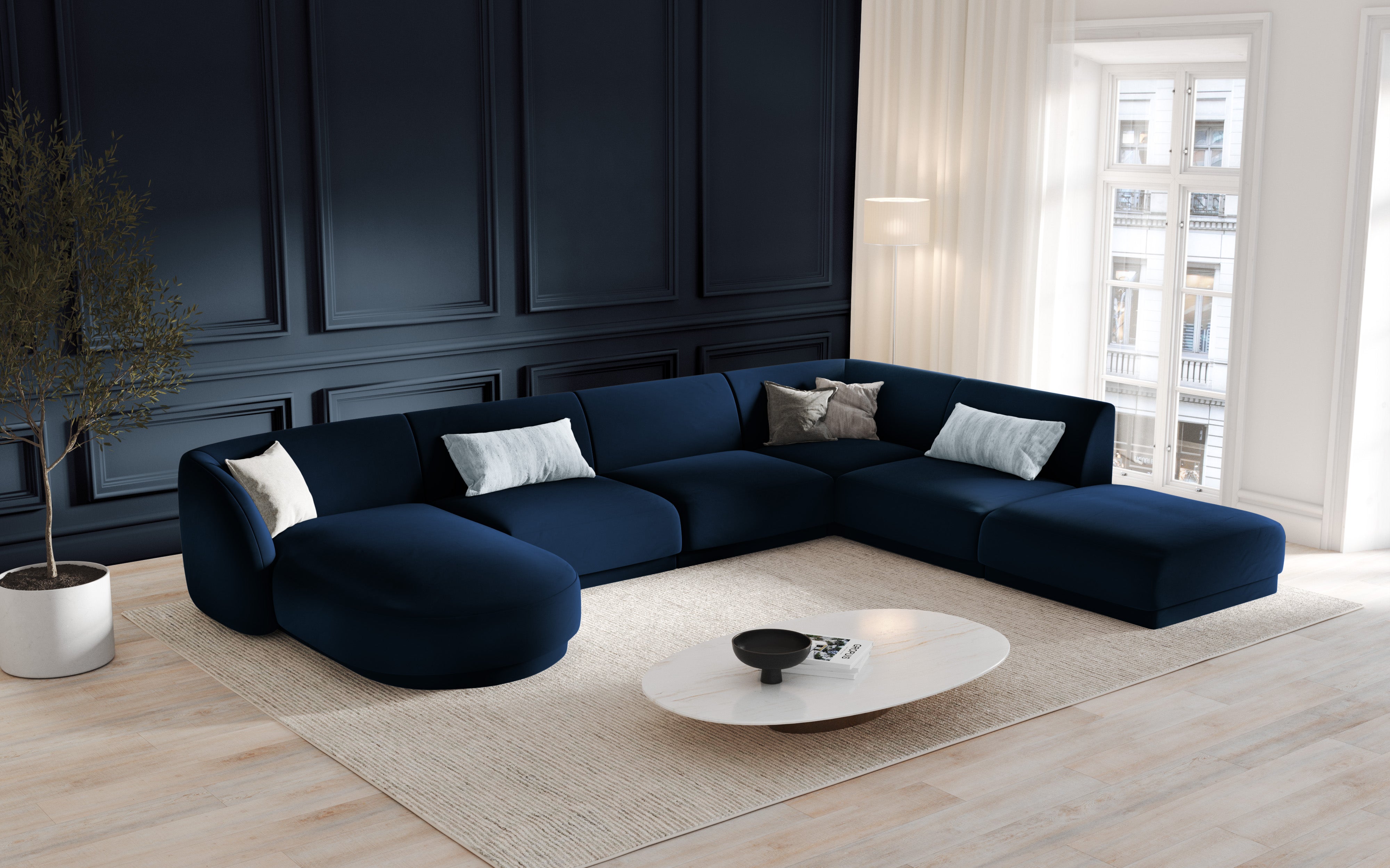 Ecksofa Miley Panoramic, 330x255cm, Material: Samt