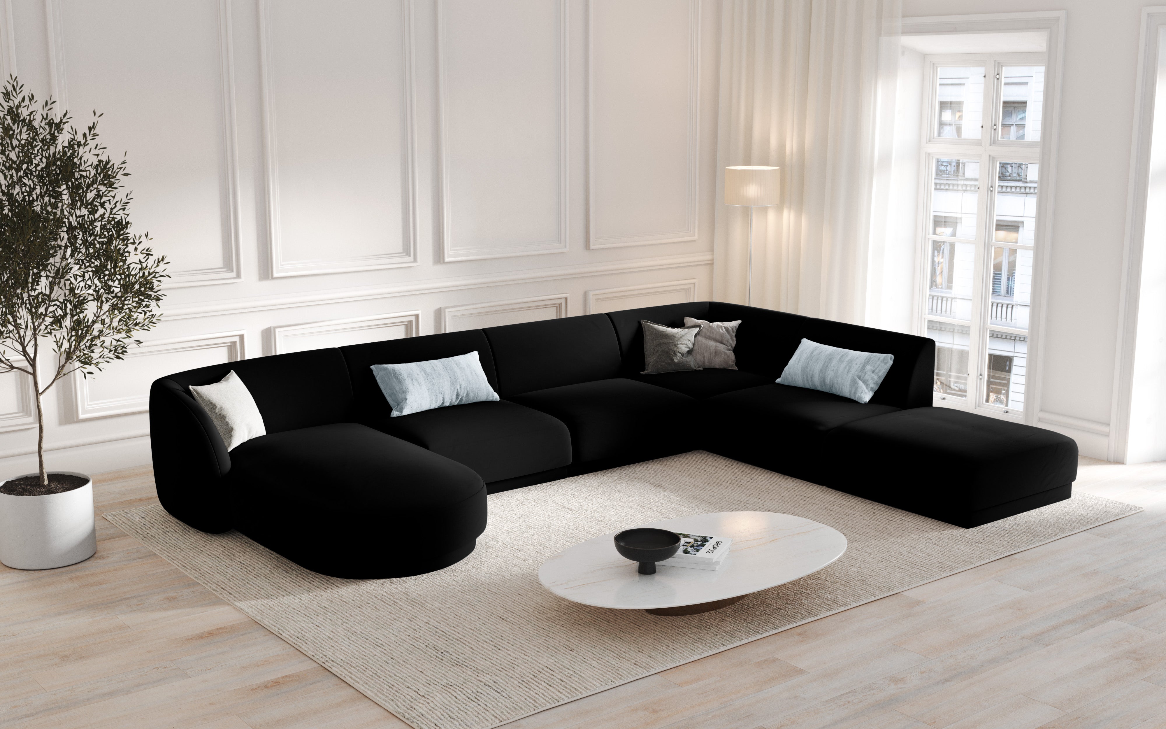 Ecksofa Miley Panoramic, 330x255cm, Material: Samt
