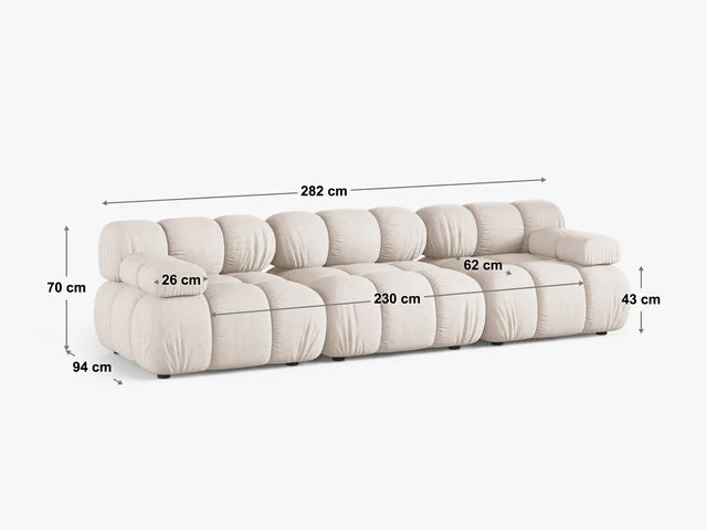 Modulares Sofa Bellis 282x94cm, Material: Samt