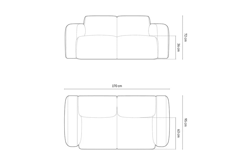 Sofa Molino 170x95 cm, Material: Bouclé