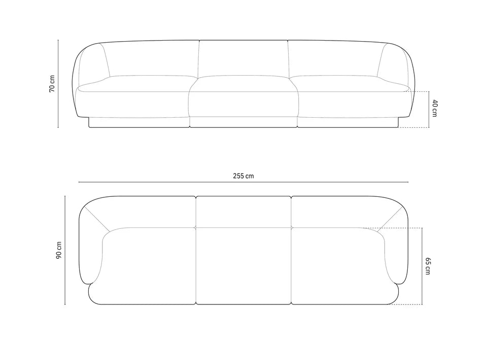 Sofa Miley 255x90cm, Material: Samt