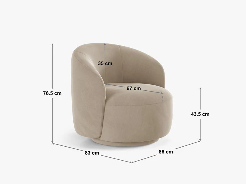 Letizia Sessel, 86x83cm, Material: Samt