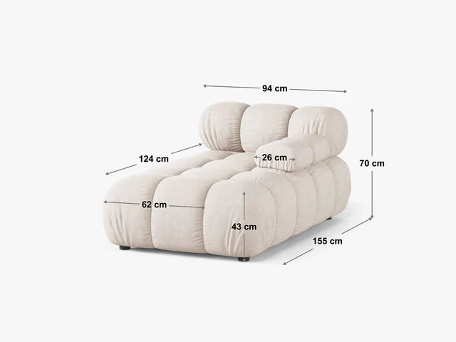 Modulares Sofa Bellis 94x155cm, Material: Samt