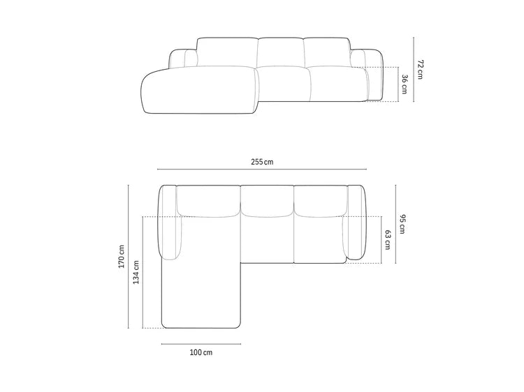 Molino Ecksofa-Set 250x170cm, 4 Sitze, Material: Boucle