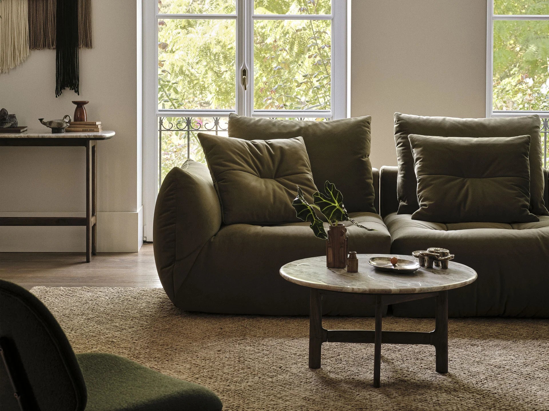 Bloom Ecksofa, 316x310 cm, Material: Strukturstoff