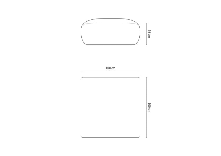 Molino Hocker 100x100cm, Material: Chenille (Rebel)
