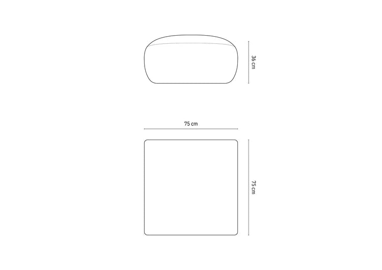 Molino Hocker 100x100cm, Material: Boucle