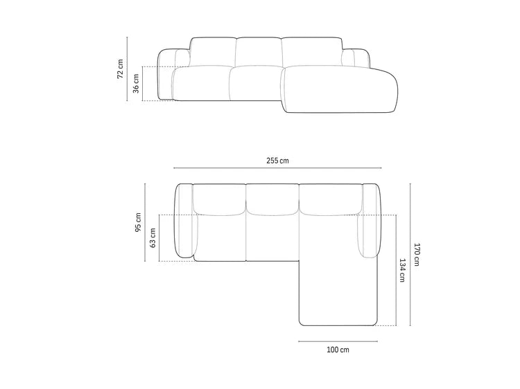 Molino Ecksofa-Set 250x170cm, 4 Sitze, Material: Chenille (Rebel)