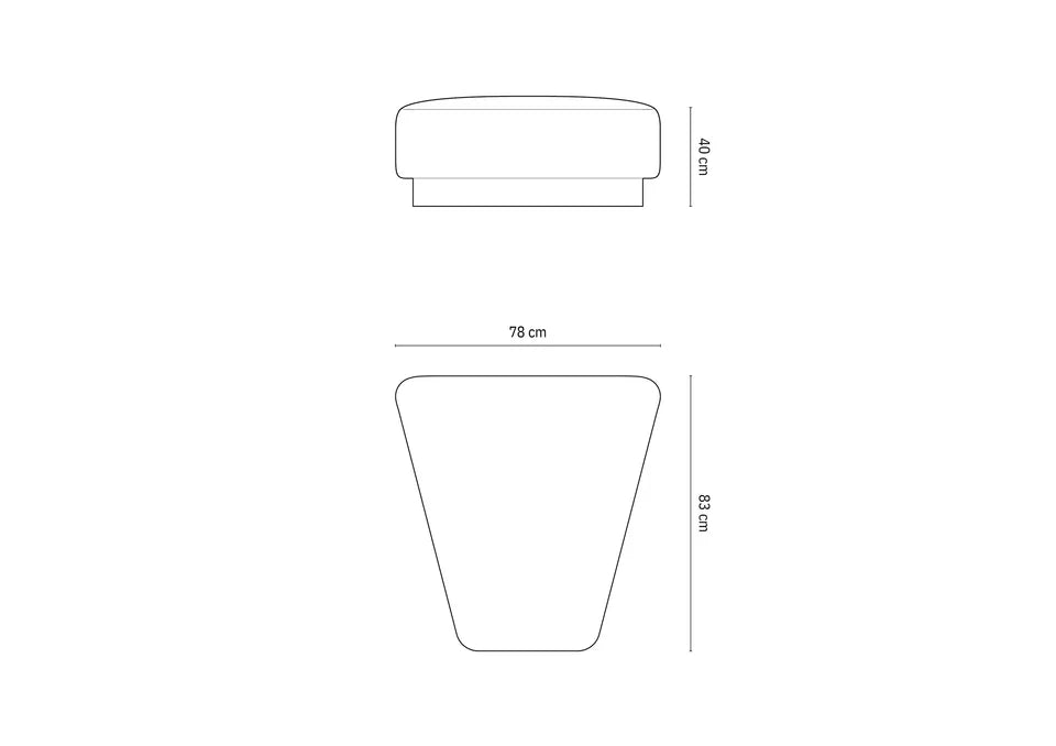 Miley Hocker 78x83cm, Material: Samt