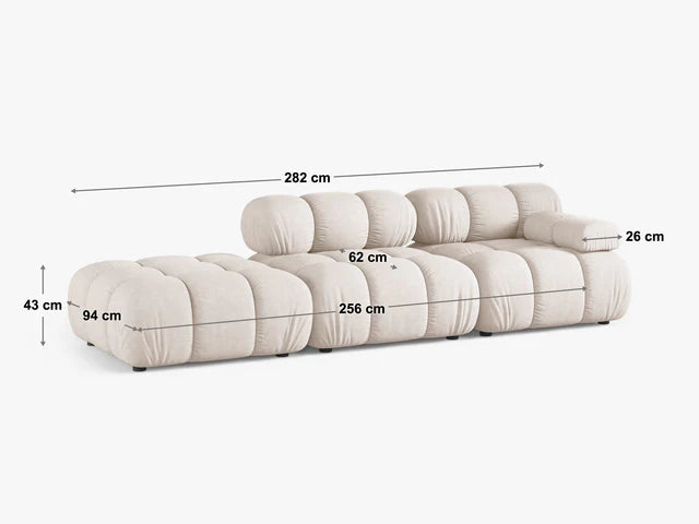 Modulares Sofa Bellis 282x94cm, Material: Samt