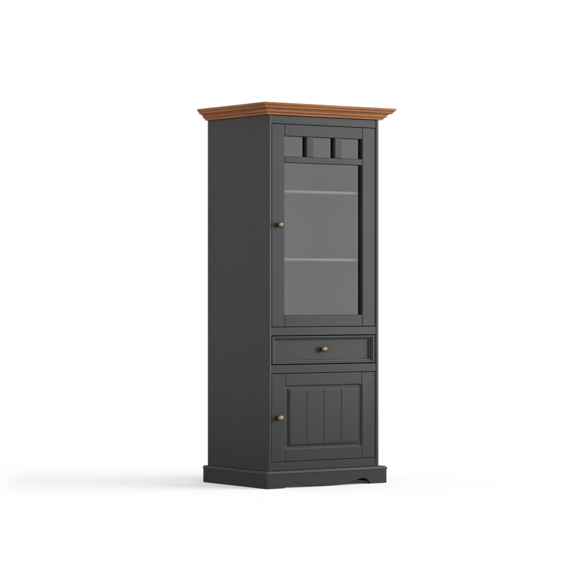 Vitrine Belluno 44,2x190 cm, Material: Massives Kiefernholz