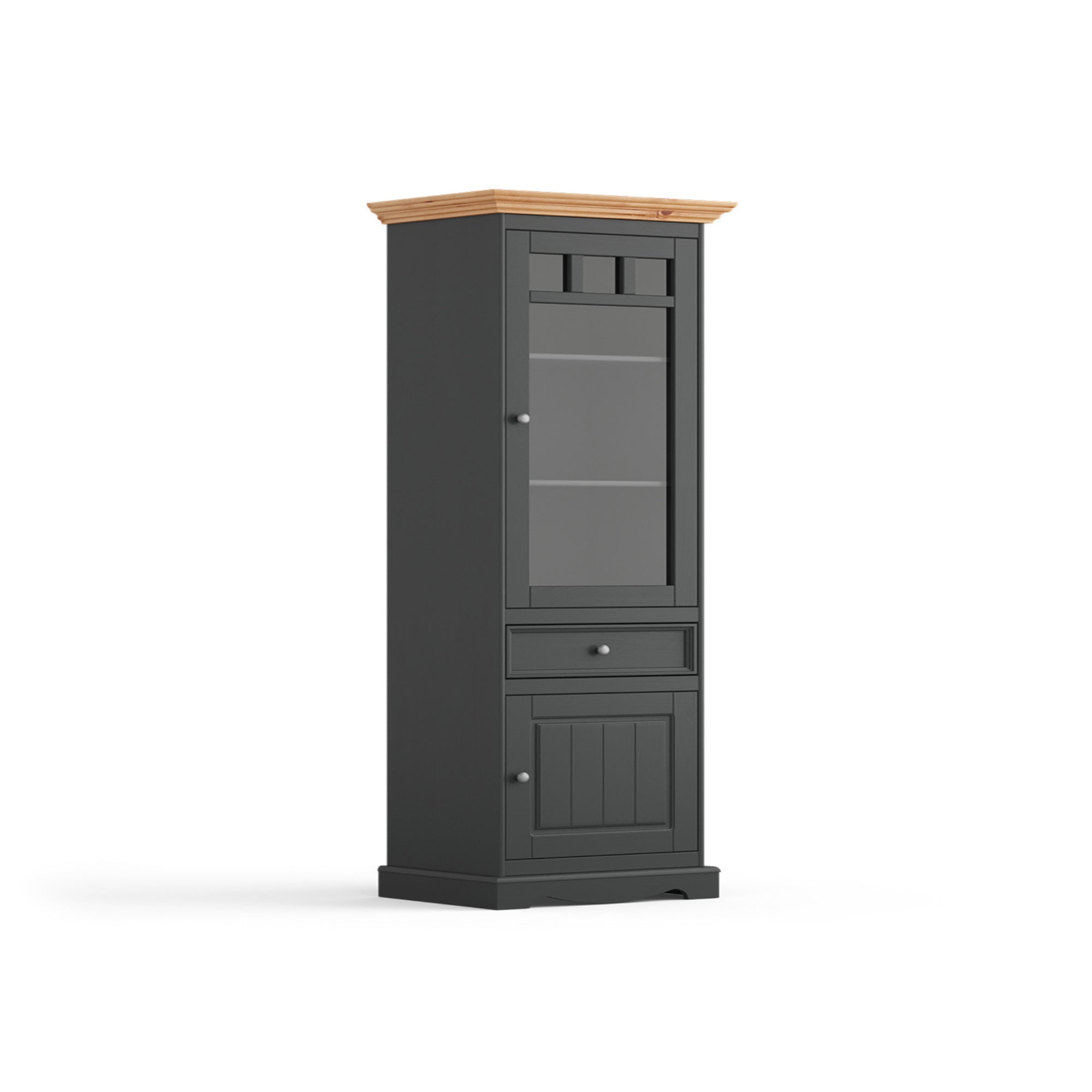 Vitrine Belluno 44,2x190 cm, Material: Massives Kiefernholz